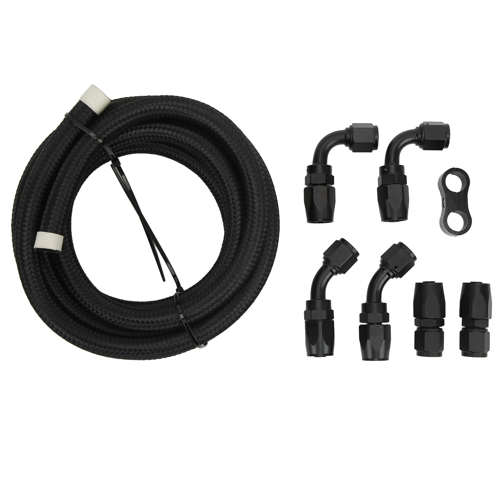 3 Meter Kraftstoffschlauch, An6 Aluminium-adapter-anschlussset, Nylonummantelter Schlauch Für Kühlmittel, Diesel, Hydrauliköl