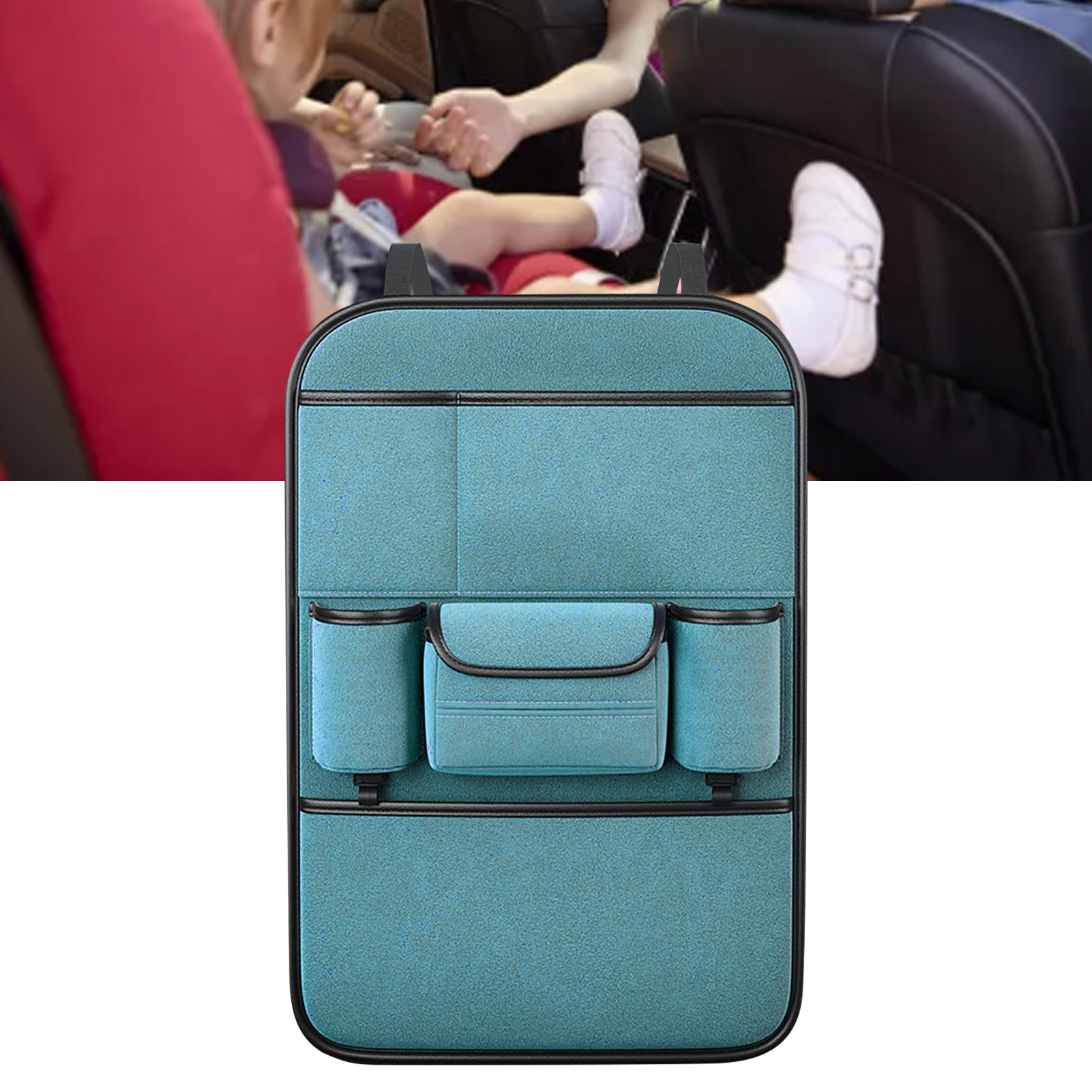 Aufbewahrungstasche Für Autositzlehnen, Großes Fassungsvermögen, Multifunktionaler Hängeorganizer Für Schreibtisch Und Kindersitz, Cyan