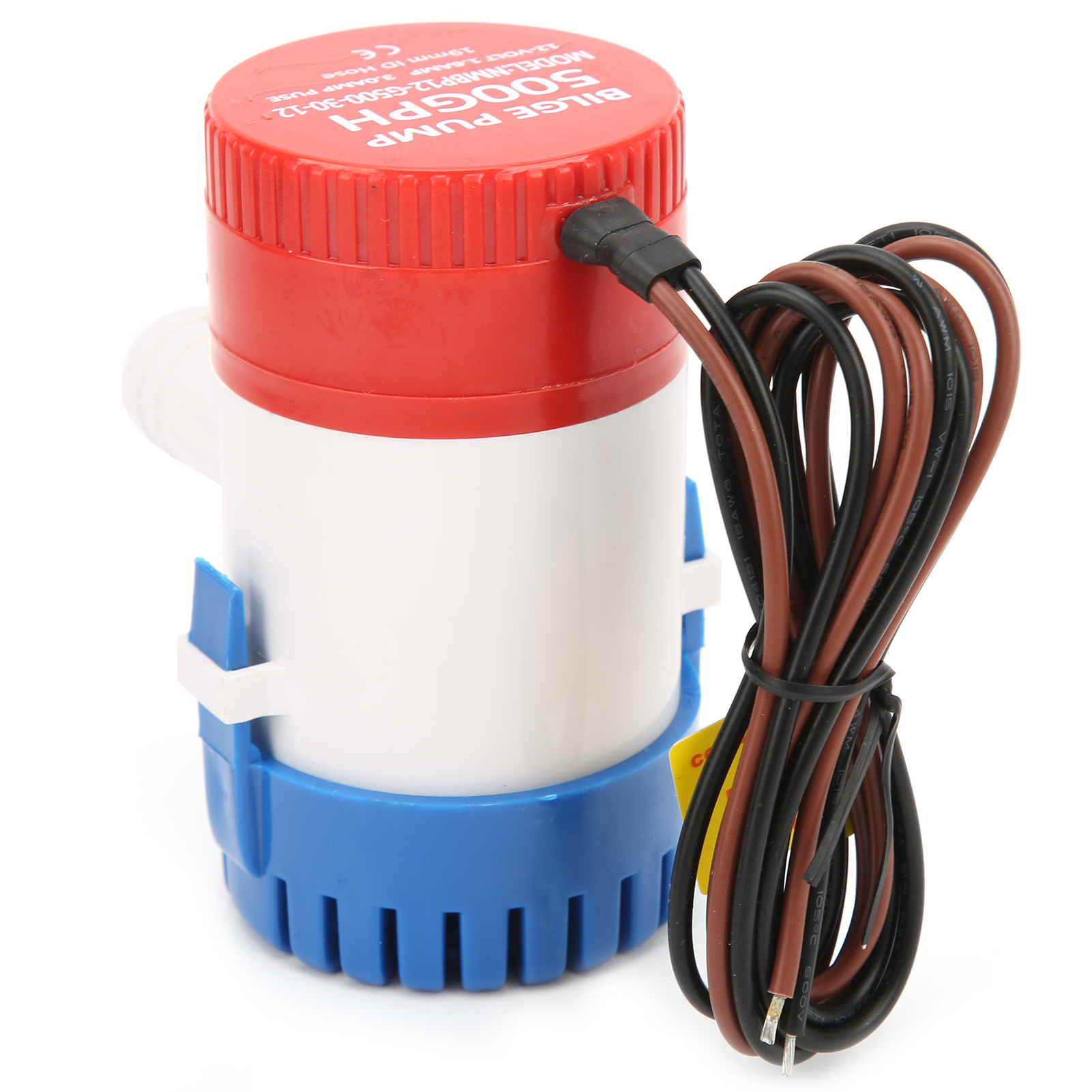 12-v-bilgenwasserpumpe, 3/4-zoll-schlauchanschluss, 500 Gph, Elektrisch, Halboffenes Laufrad, Für Boote, Schiffe Und Wohnmobile