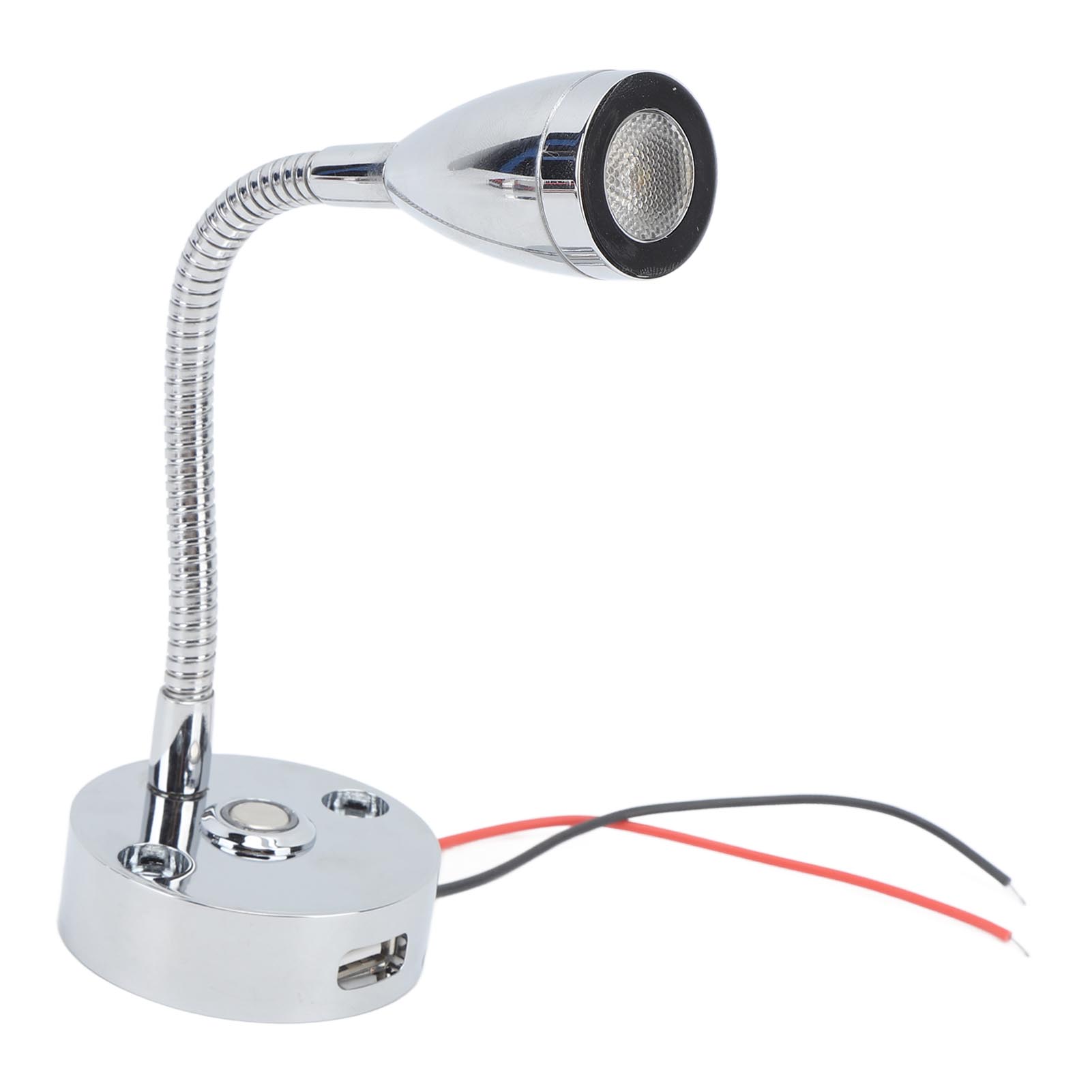 Verchromte Led-leseleuchte Für Wohnmobile, Boote Und Yachten, Usb-nachttischlampe Für Den Innenbereich, 3 Einstellbare Farbtemperaturen, Touch-bedienung, 12–24 V Dc
