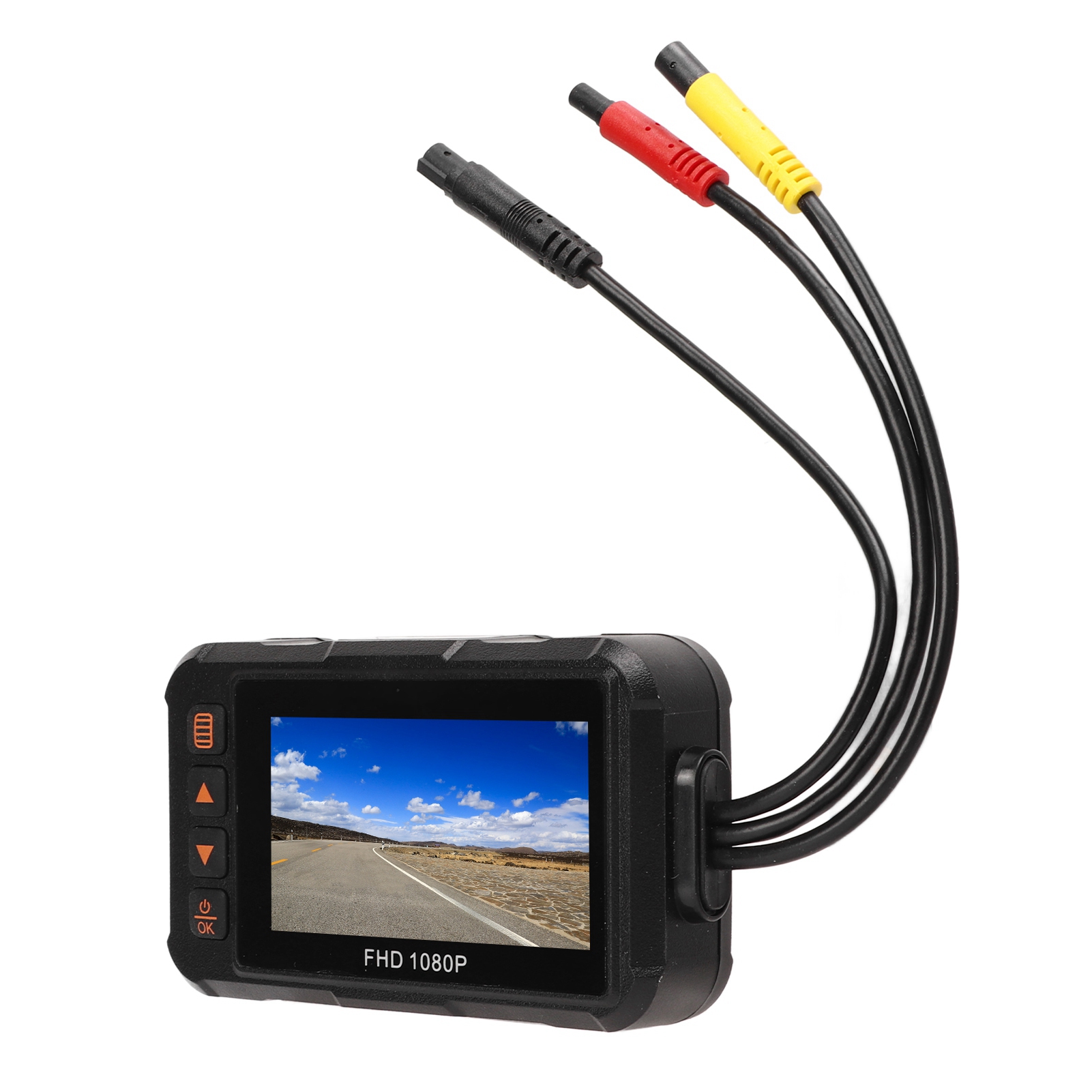 3-in-1 1080p Hd Motorradkamera, Front-/rückfahrkamera, Loop-aufnahme, Erschütterungserkennung, Parküberwachung, Wasserdichte Action-kamera