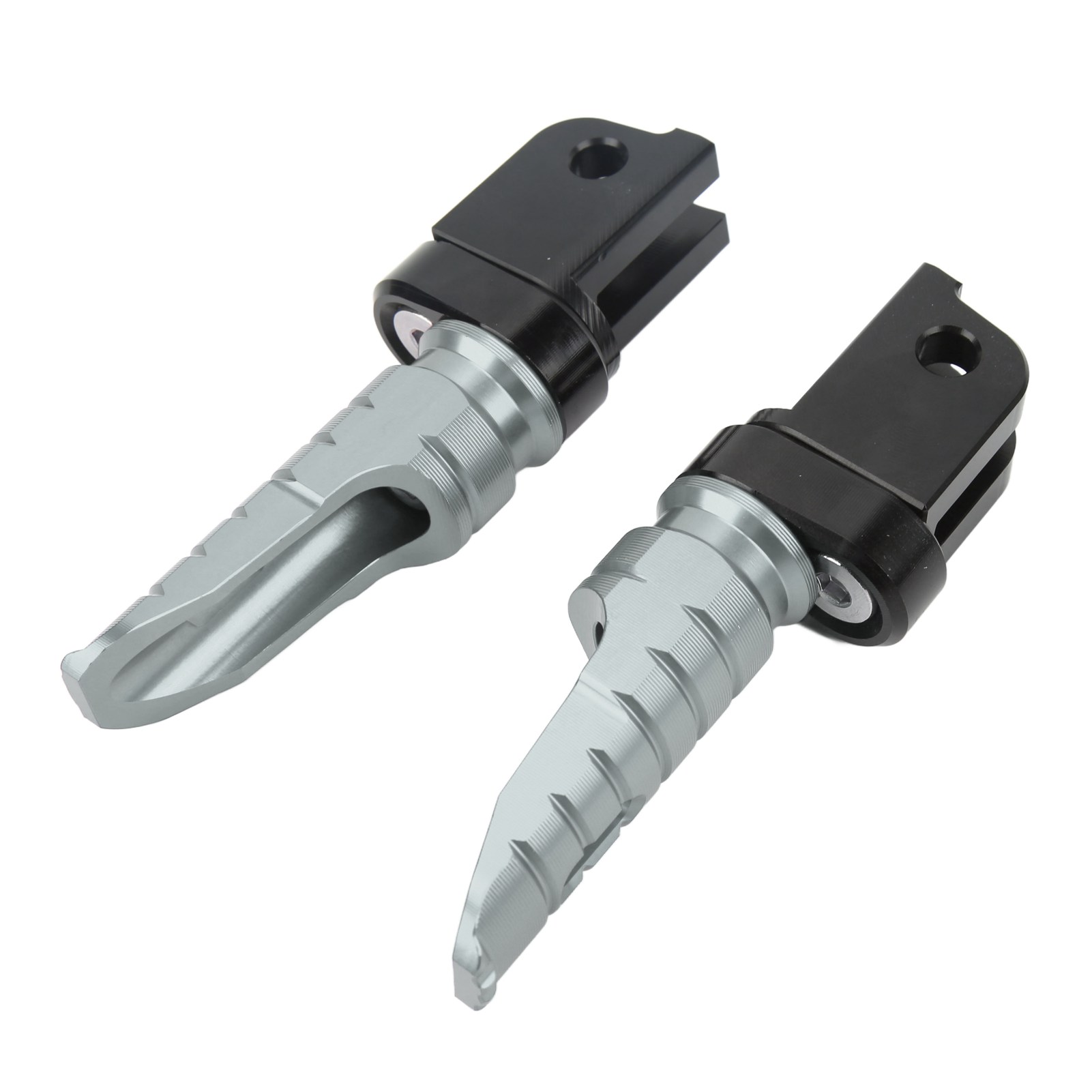 Motorrad-vorderradfußraste T6063 Cnc Aluminium Grau, 2-teiliges Set Kompatibel Mit Benelli Leoncino 500 800, Hochfestes Ersatzteil.