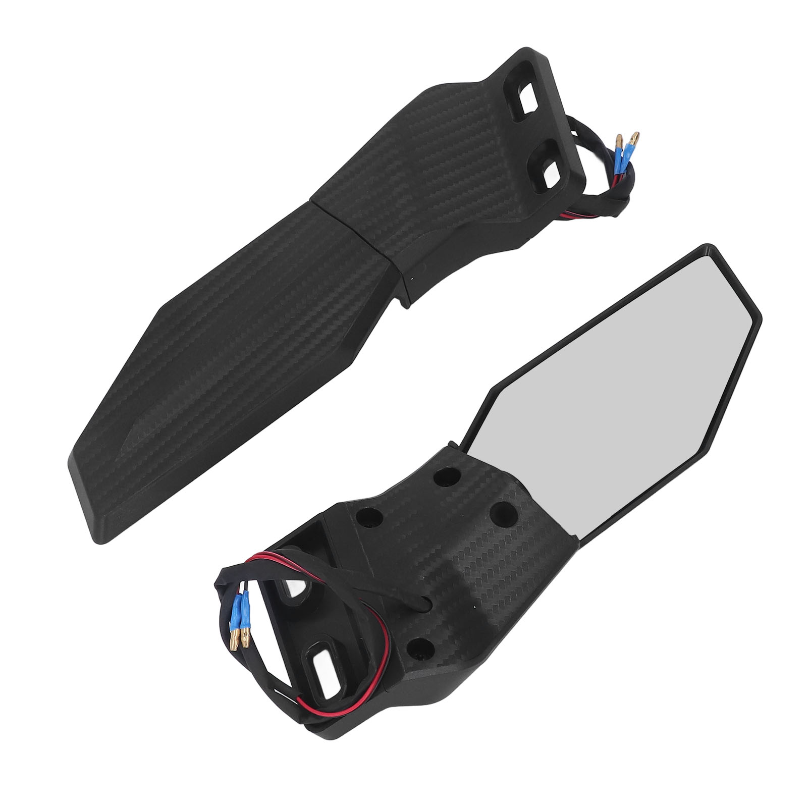 Schwenkbare Motorrad-seitenspiegel Mit Led-spoiler Und Blinkern – Ersatz In Carbon-optik Für Ninja 400 650
