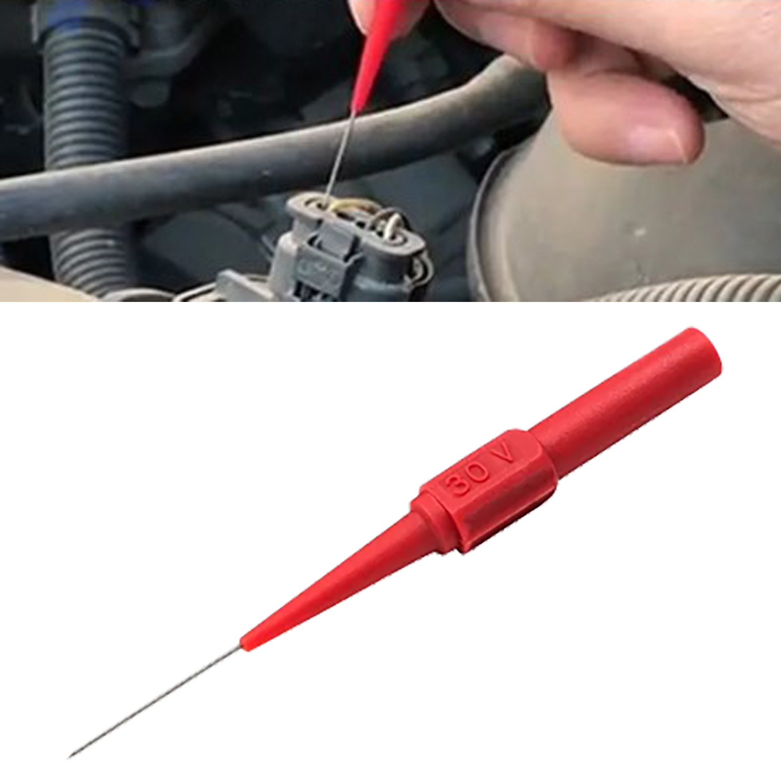 0,7 Mm Hochtemperaturbeständige Multimeter-prüfspitze, Präzisionsmessspitze Für Kfz-reparaturen, Bohrdraht, Rot