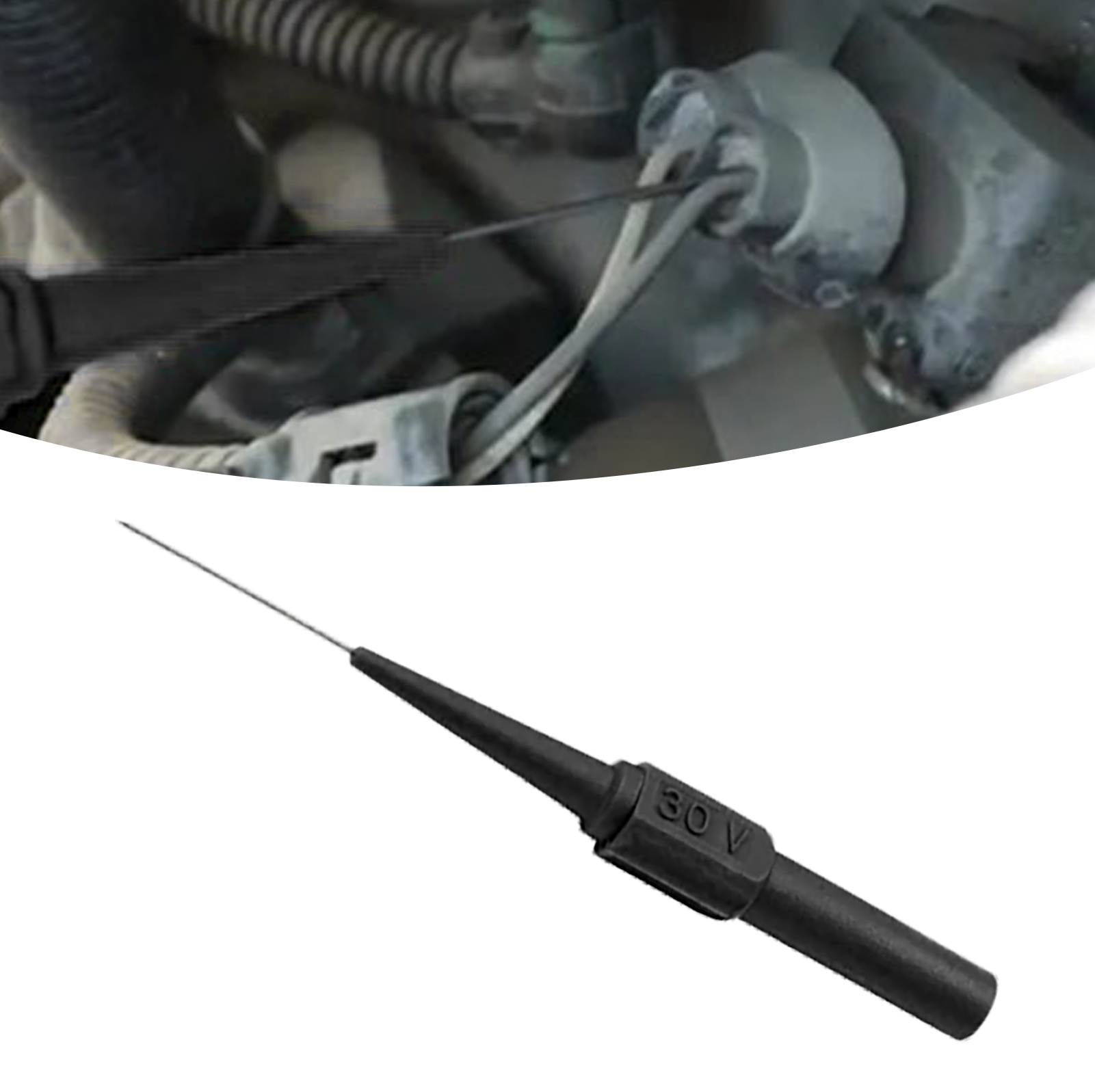 2-teiliges 0,7-mm-multimeter-prüfspitzenset, Hochtemperatur-bohrsonde, Präzise Messung, Autoreparatur, Schwarz
