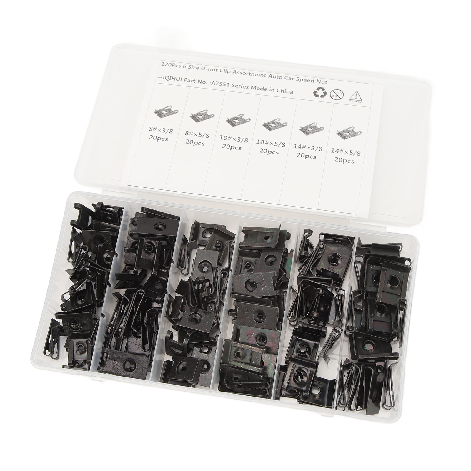 120-teiliges U-clip-set, Hochfeste Und Stabile Befestigung, 6 Größen Von U-muttern Für Auto, Zug, Flugzeug, Lkw, Wohnwagen.