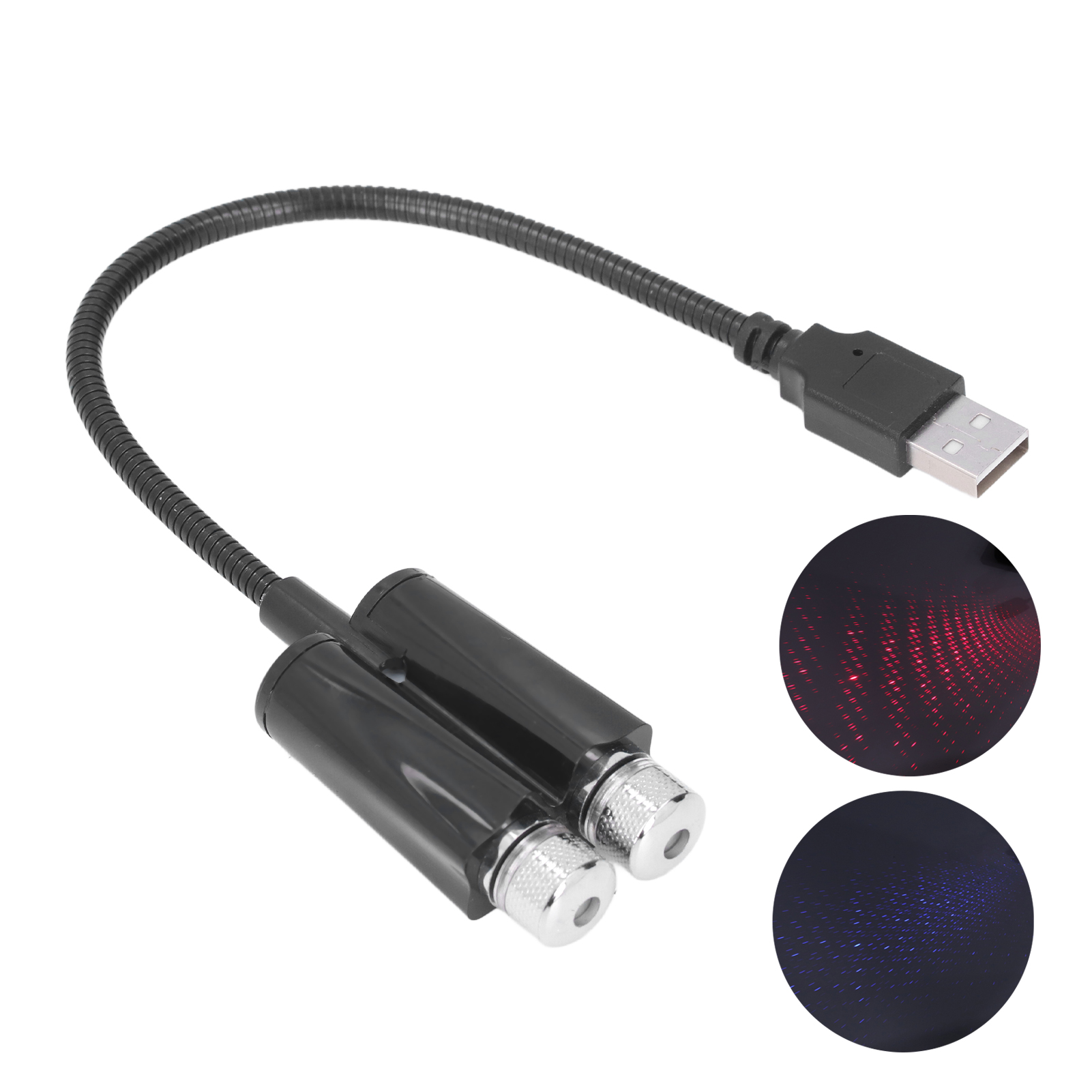 Usb-led-projektor-set Für Autos, Rote Und Blaue Ambientebeleuchtung, Flexibel Und Biegsam, Direktanschluss, Keine Sprachsteuerung