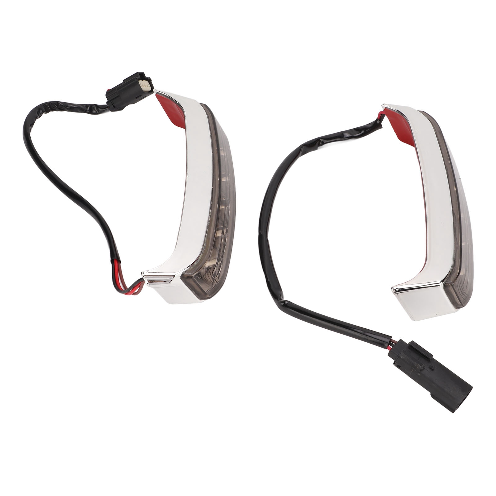2x Motorrad-led-satteltaschenleuchten Links/rechts, Bremslicht-ersatz Für Ultra Limited Flhtk, Chromgehäuse, Schwarze Linse