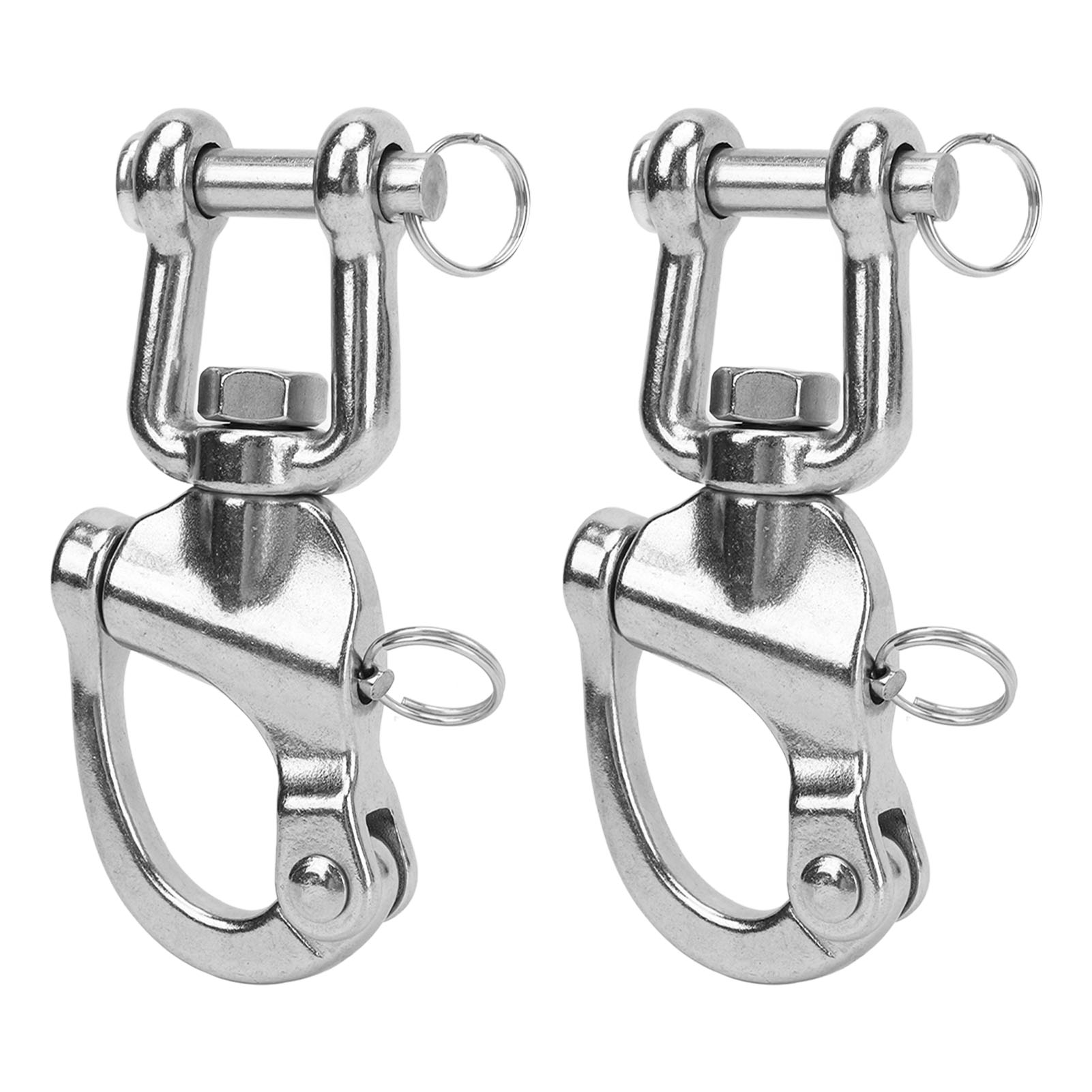 Set Mit 2 Karabinerhaken, Hochfester Edelstahl 316, Schnellverschluss, Universell, Für Segelboot-takelage, 128 Mm