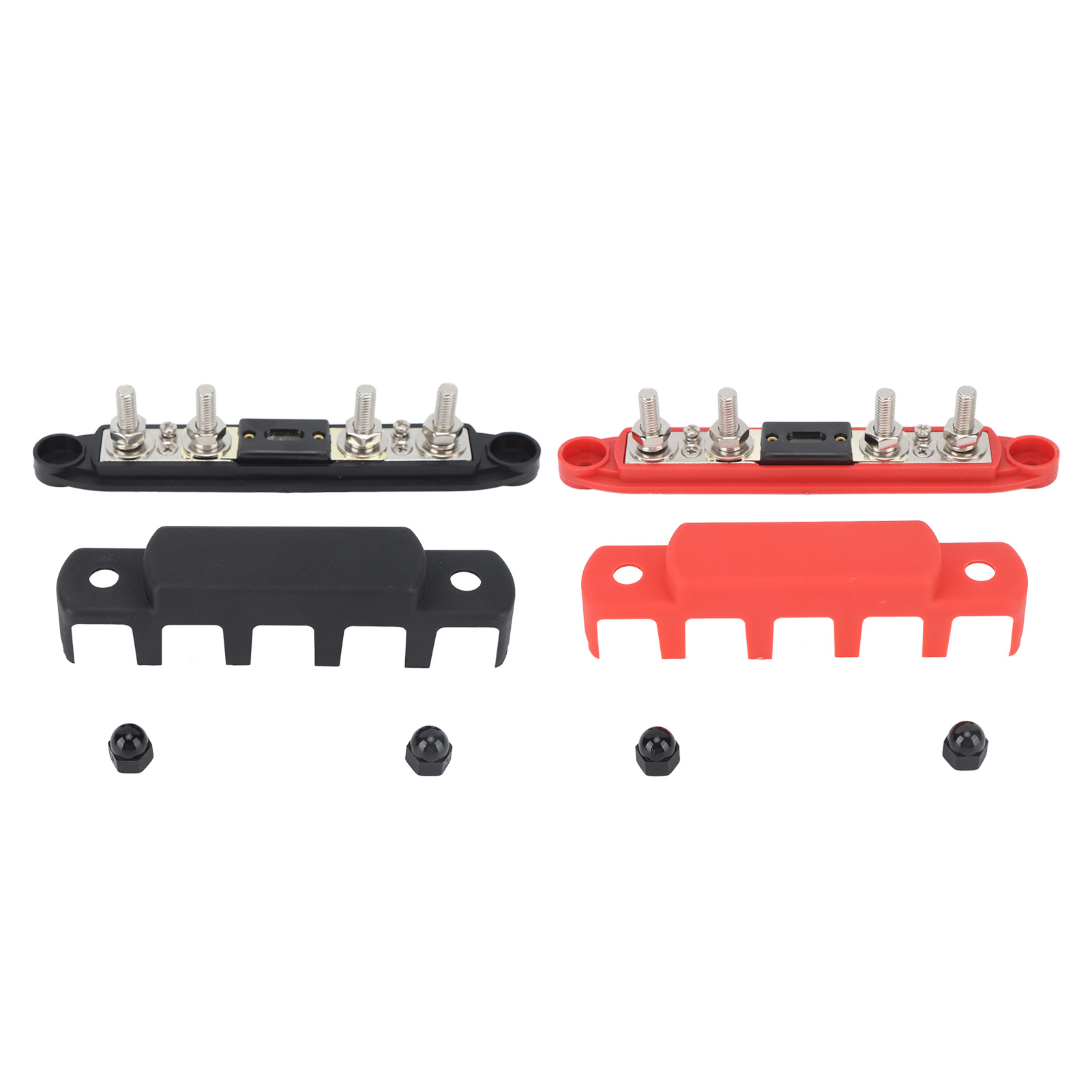 2-teiliger Rot/schwarzer Stromverteilerblock, 12 V Bis 48 V, 300 A, M8-anschlüsse, Sammelschiene, Batterie Für Auto, Wohnmobil, Boot