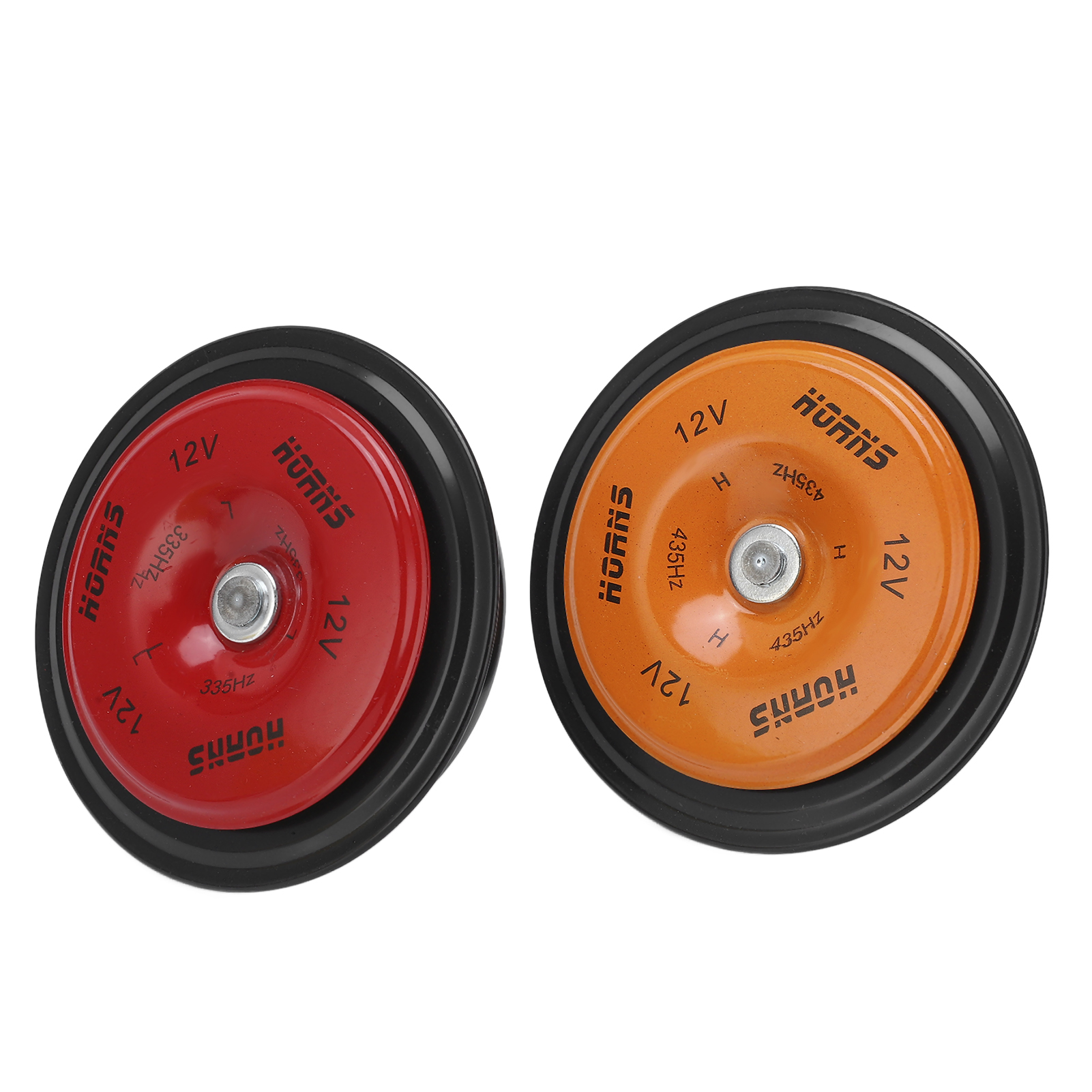 2 Stück 110 Db Elektrische Pneumatische Hupen Für Auto, Lkw, Motorrad, Boot, Wasserdichter Hupenlautsprecher Dc 12 V (orange-rot)