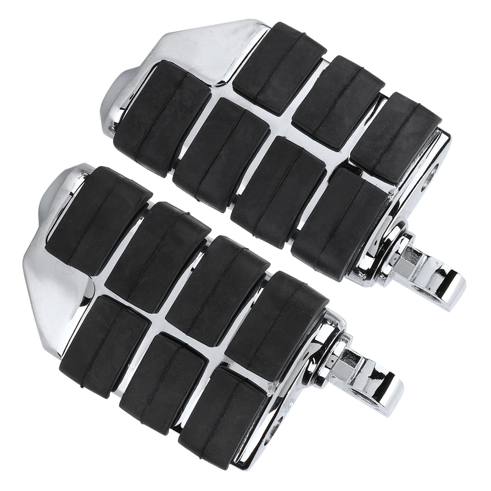 Universelle Cnc-gefräste Aluminium-gummi-motorradfußrasten Für Kawasaki, Verchromt, Für Fahrer Und Beifahrer, 2-teiliges Set, Robust Und Rutschfest.