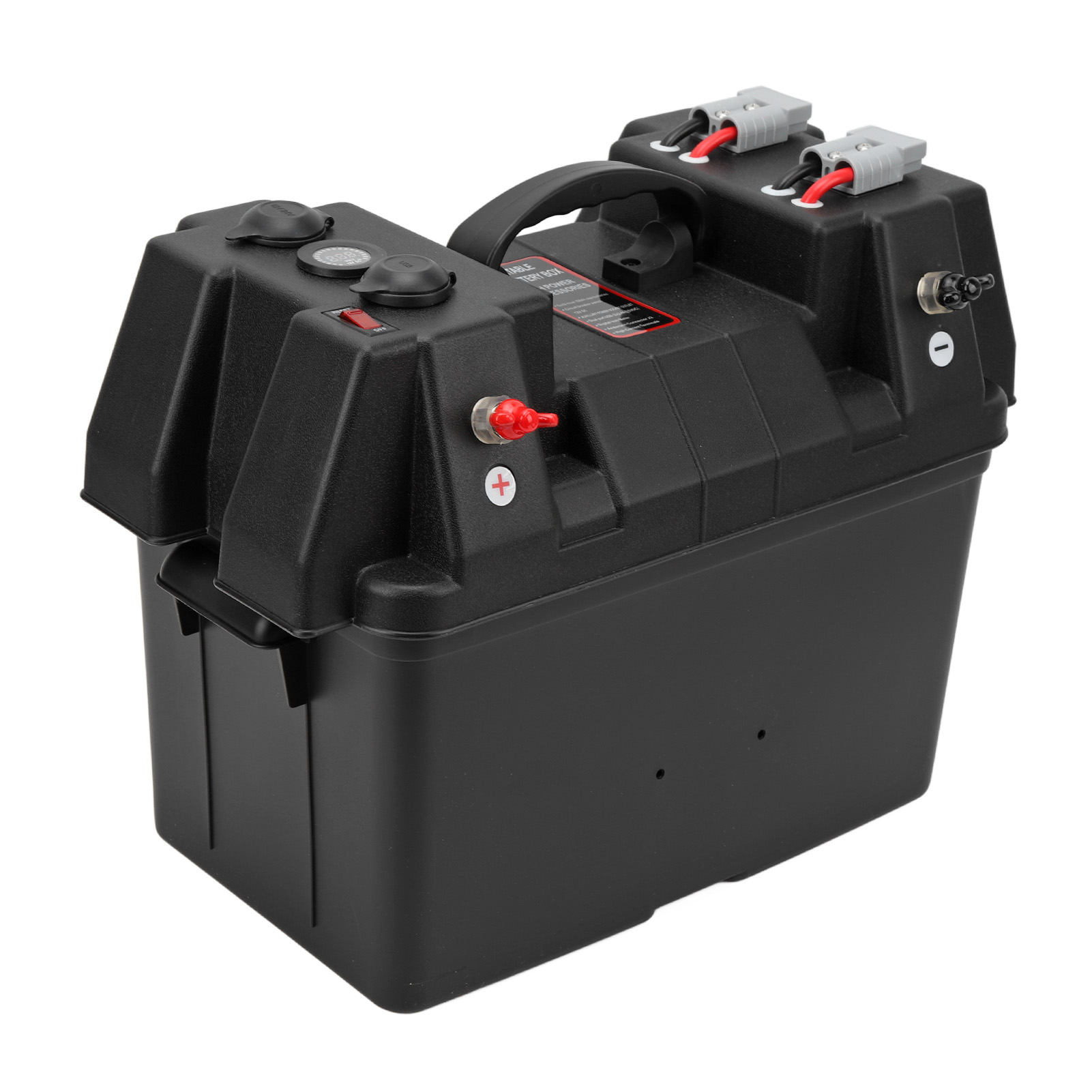 Intelligente Batteriebox Mit Schnellanschluss, Zwei Usb-anschlüssen, Integriertem Voltmeter, Multifunktionale Tragbare Powerstation Für Wohnmobile, Geländewagen Und Quads