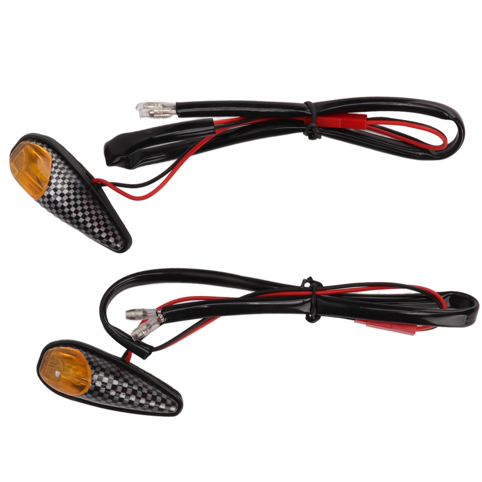 Universelle 12v-seitenblinker Im Carbon-stil Für Motorräder, Vorder- Und Rückblinker Für Roadster-roller, Paar Langlebiger Led-blinker