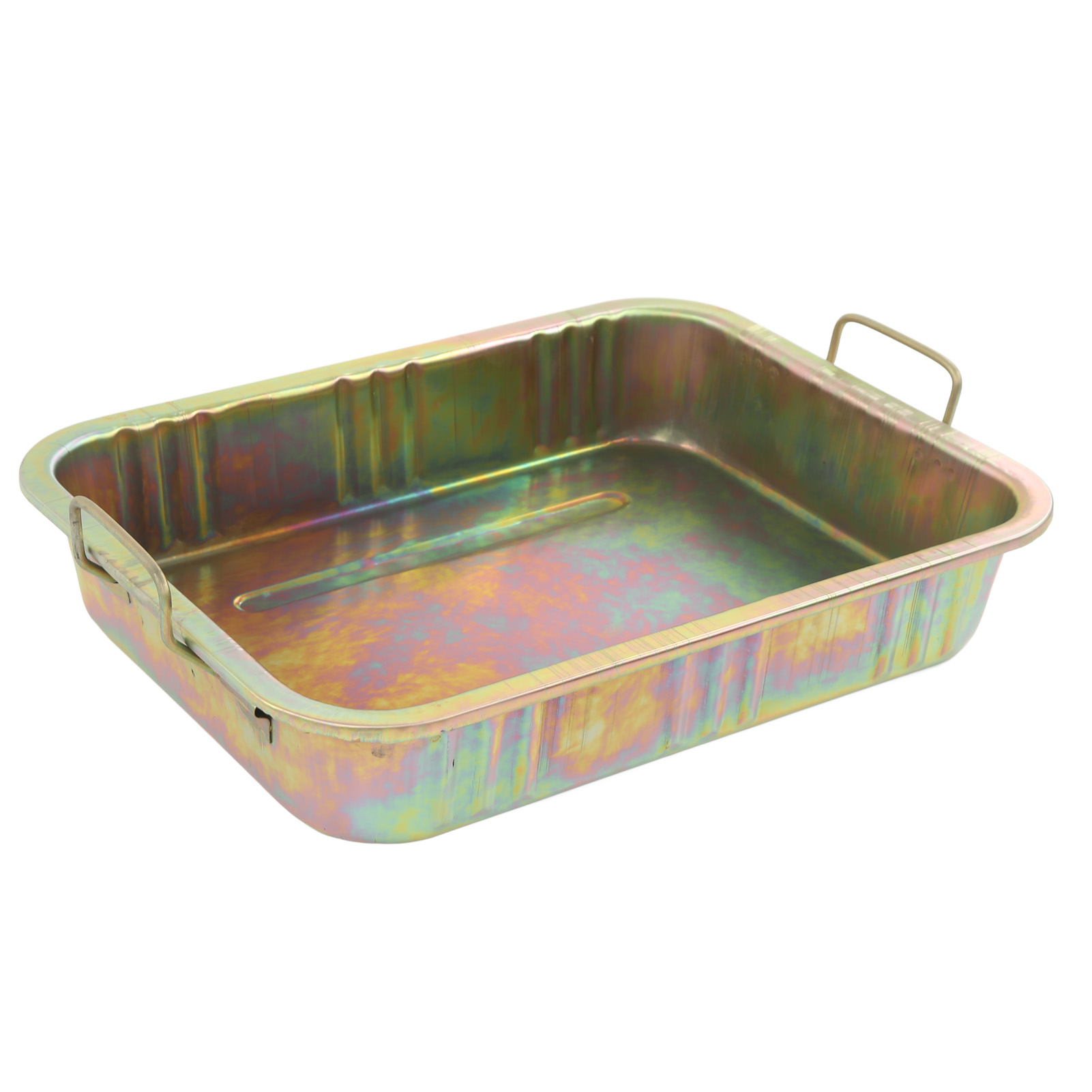 Ölauffangwanne Aus Verzinktem Stahl, Professionelle Metallwanne Zur Ölrückgewinnung, Universelles Kfz-reparaturwerkzeug, Auslaufsicherer Behälter Für Fahrzeuge, 500 X 380 X 95 Mm