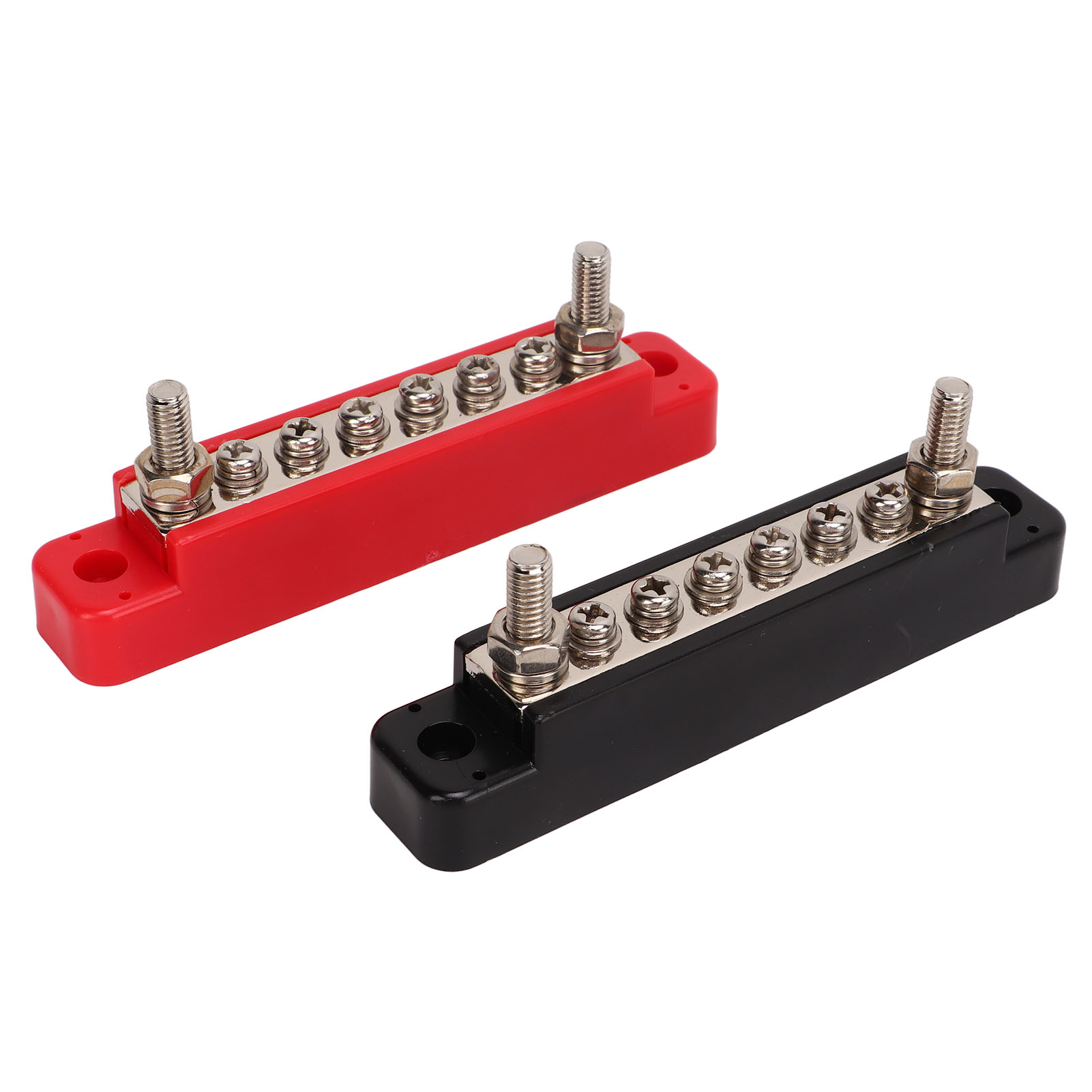 Zweiteiliger Elektrischer Verteilerblock, 6 Klemmen, 12–48 V, 150 A, 2 M6-anschlüsse, 6 M4-schrauben, Sicherungshalter, Robuste Anschlussdose