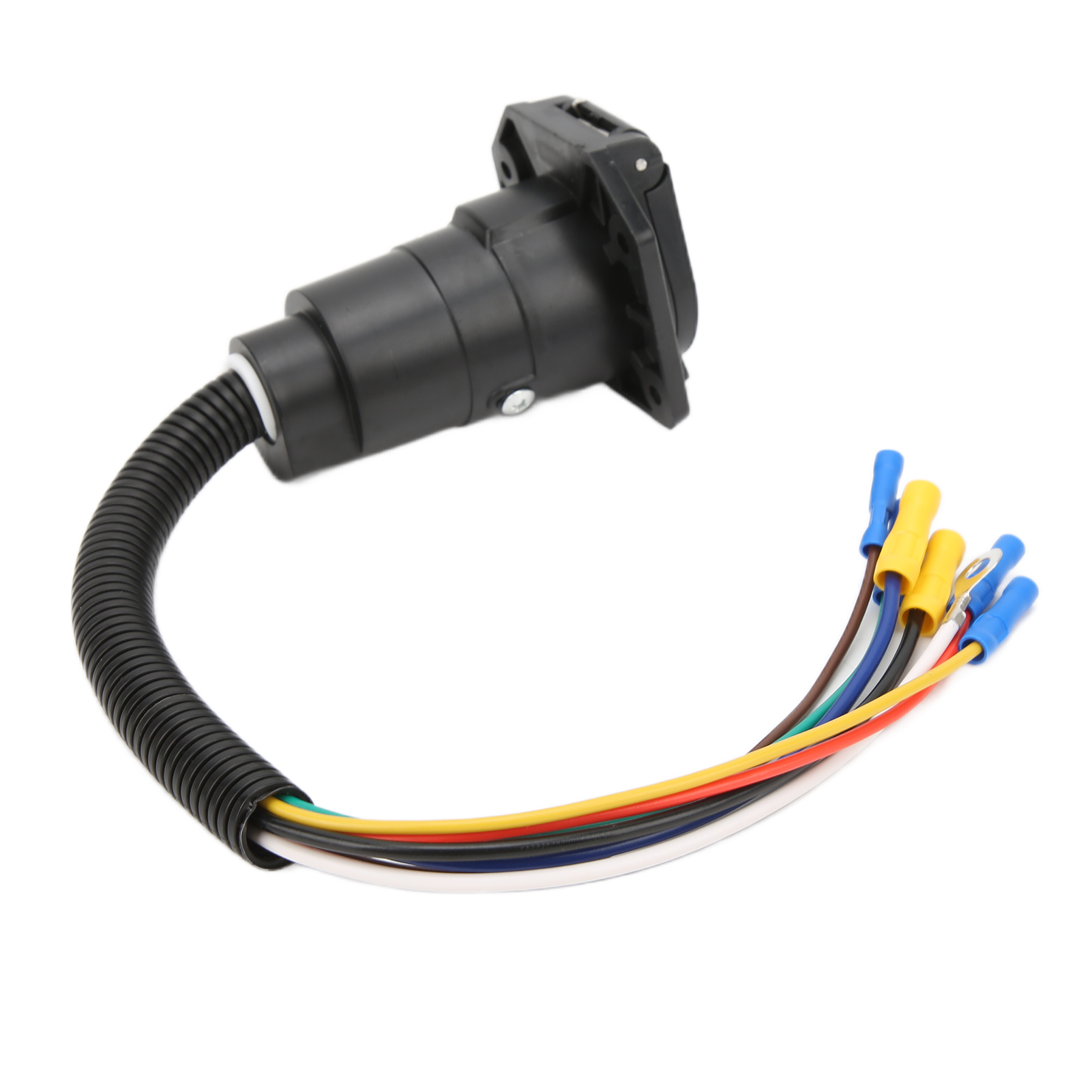 7-poliger Anhängerstecker, Flachstecker Mit Montagehalterung, Kabel Für Wohnwagen Und Wohnmobile