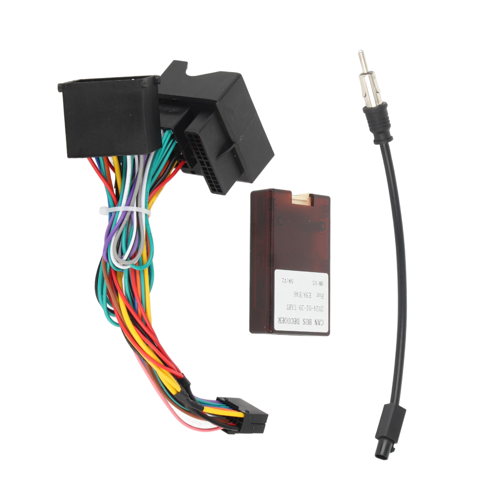 Kfz-stromkabel Mit Audio-kabelbaumadapter Und Can-bus-box, Kompatibel Mit Bmw F30 F10 X5 E46 E39 E53, Austauschset