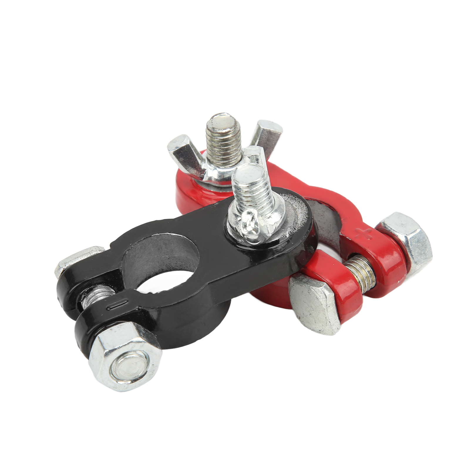 Set Aus 2 Batterieklemmen Aus Aluminiumlegierung Mit Bakelitisolierung, Universell Für 17-19mm Batterien, Robuste Und Rutschfeste Verbindung.