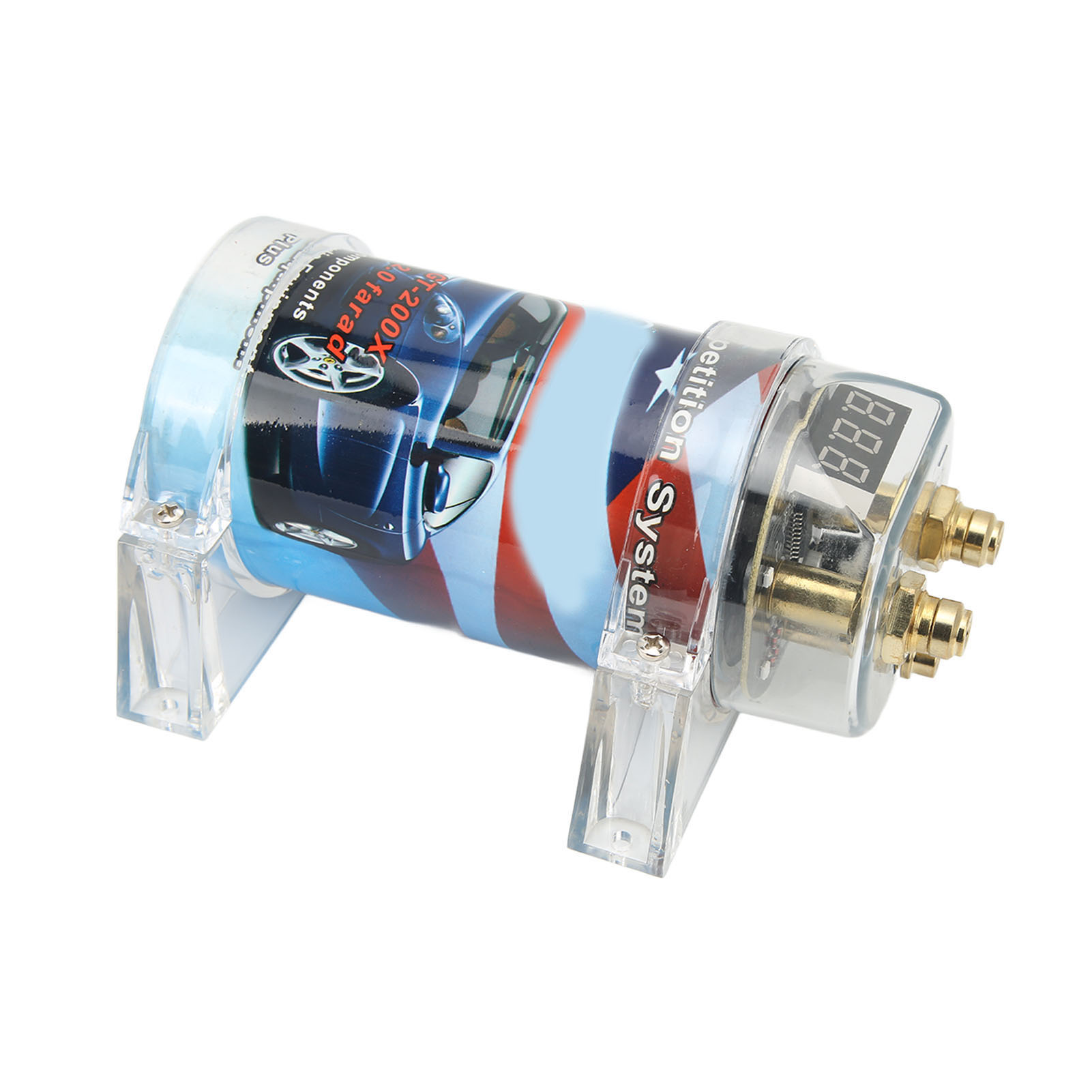 2-farad-leistungskondensator Für Auto-audiosysteme, Digitale Spannungsanzeige, Esr 0,0016 Ohm, Niedriger Innenwiderstand, Autozubehör Für Audioinstallation Und -abstimmung