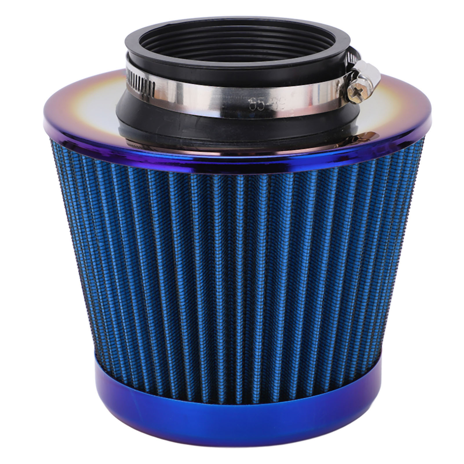Hochleistungsfähiger Universeller 76-mm-kegelluftfilter, Waschbar Und Wiederverwendbar, Blau, Autozubehör Für Turbomotoren, Motorteilersatz.