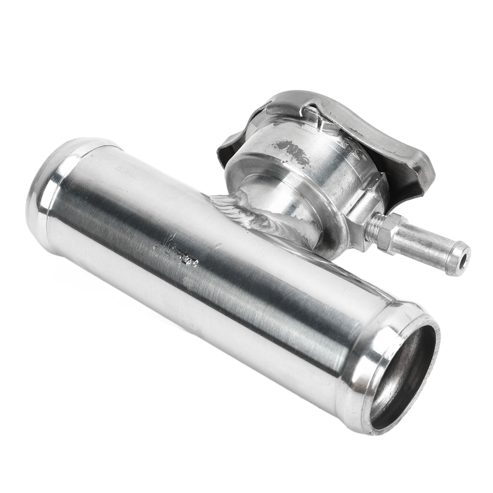 Polierter Kühlereinfüllstutzen Aus T6061-aluminium, 32 Mm (1-1/4 Zoll) Mit 16-psi-verschlusskappe, Für Kfz-kühlwasserschläuche, Inline-einfüllstutzen, Motorzubehör.
