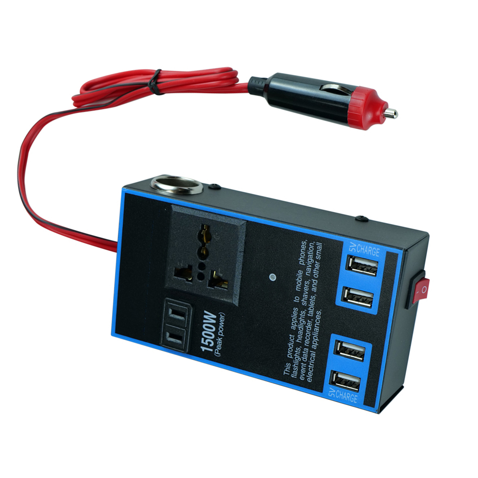 12v/24v Auf 110v/220v 1500w Stromwandler, Multifunktionssteckdose Für Lkw Und Haushalt, Fahrzeugtransformator