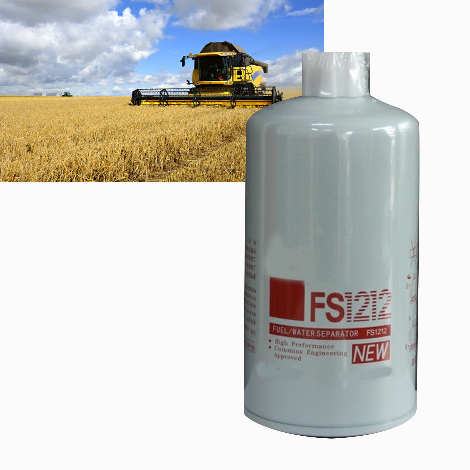 Fs1212 Kraftstoff-wasser-abscheider, Aufschraubbarer Kraftstofffilter Als Ersatz Für Case-ih Mähdrescher 2144, 2166, 2188, 2344, 2366, 2388