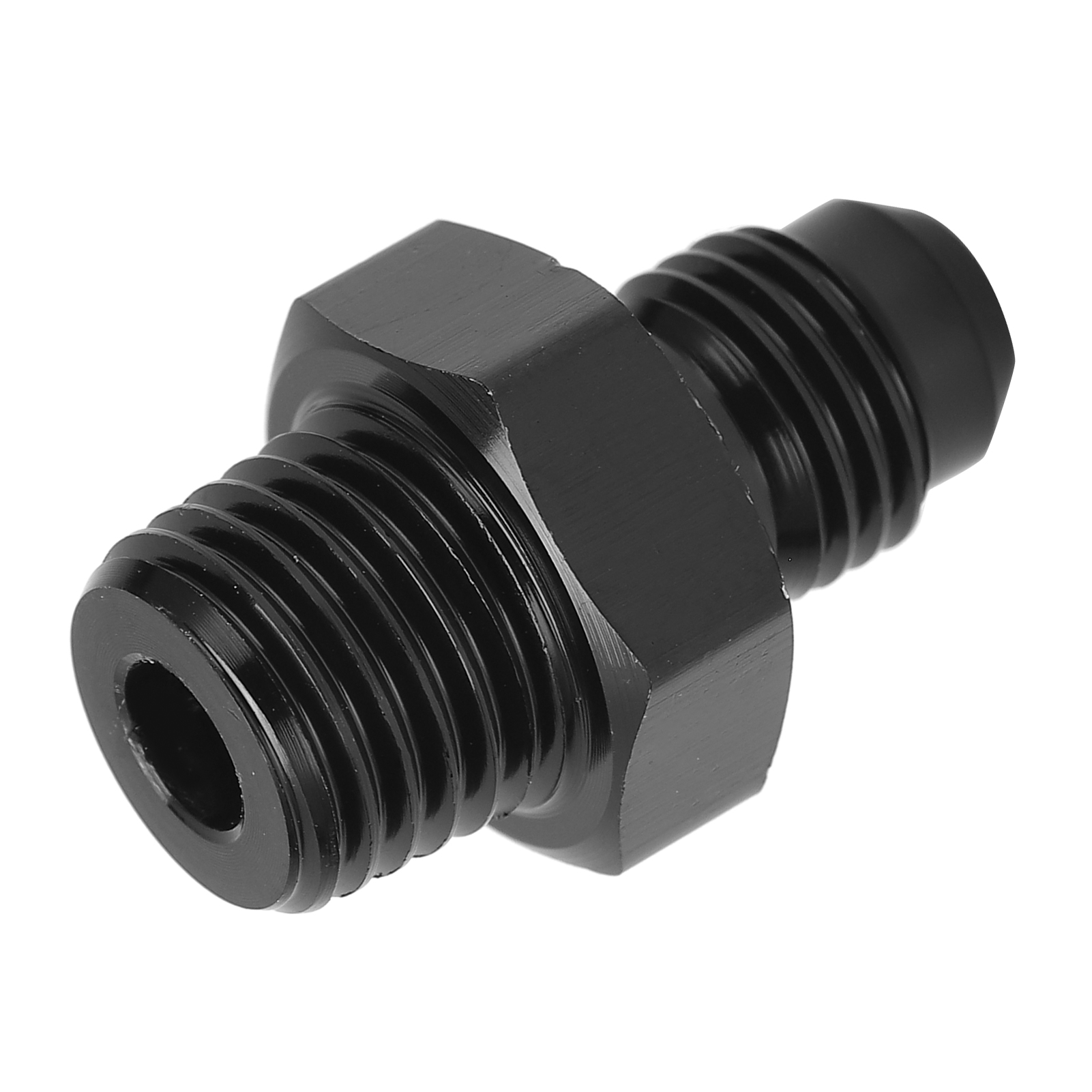 Kraftstoffleitungsverschraubung 4 An Auf 1/4 Npt, Schwarz Eloxiert, Aluminium 6061-t6, Kfz-zubehör Für Dieselkraftstoffleitungen, Hochleistungs-gewindeverschraubung.