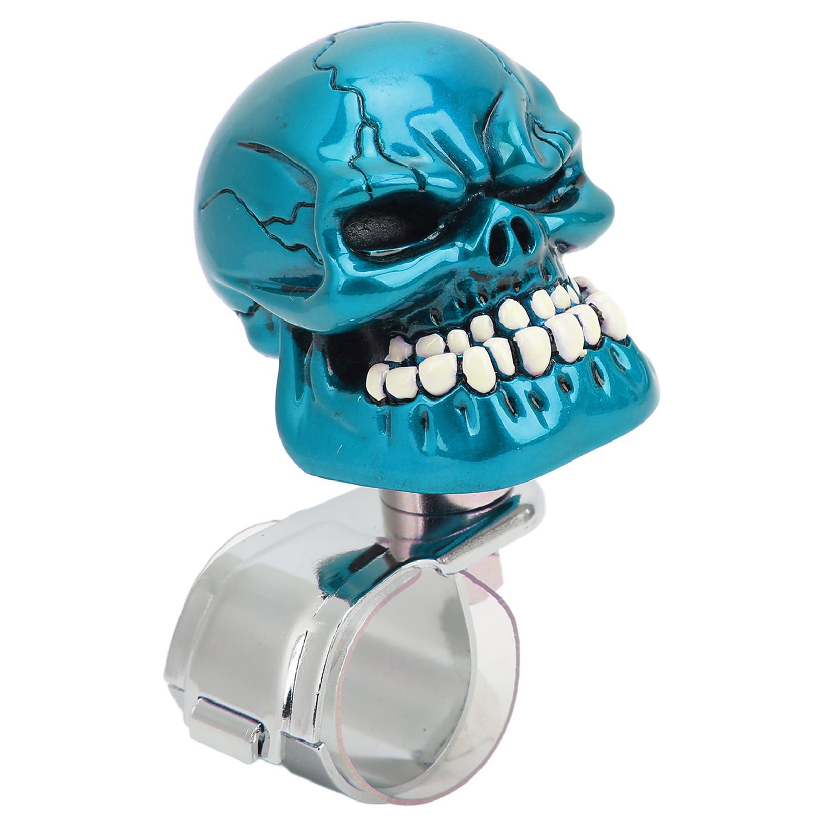 Totenkopf-lenkradknauf, Drehbar, Selbstmord-kraftgriff Für Auto, Lkw, Traktor, Boot, Blau