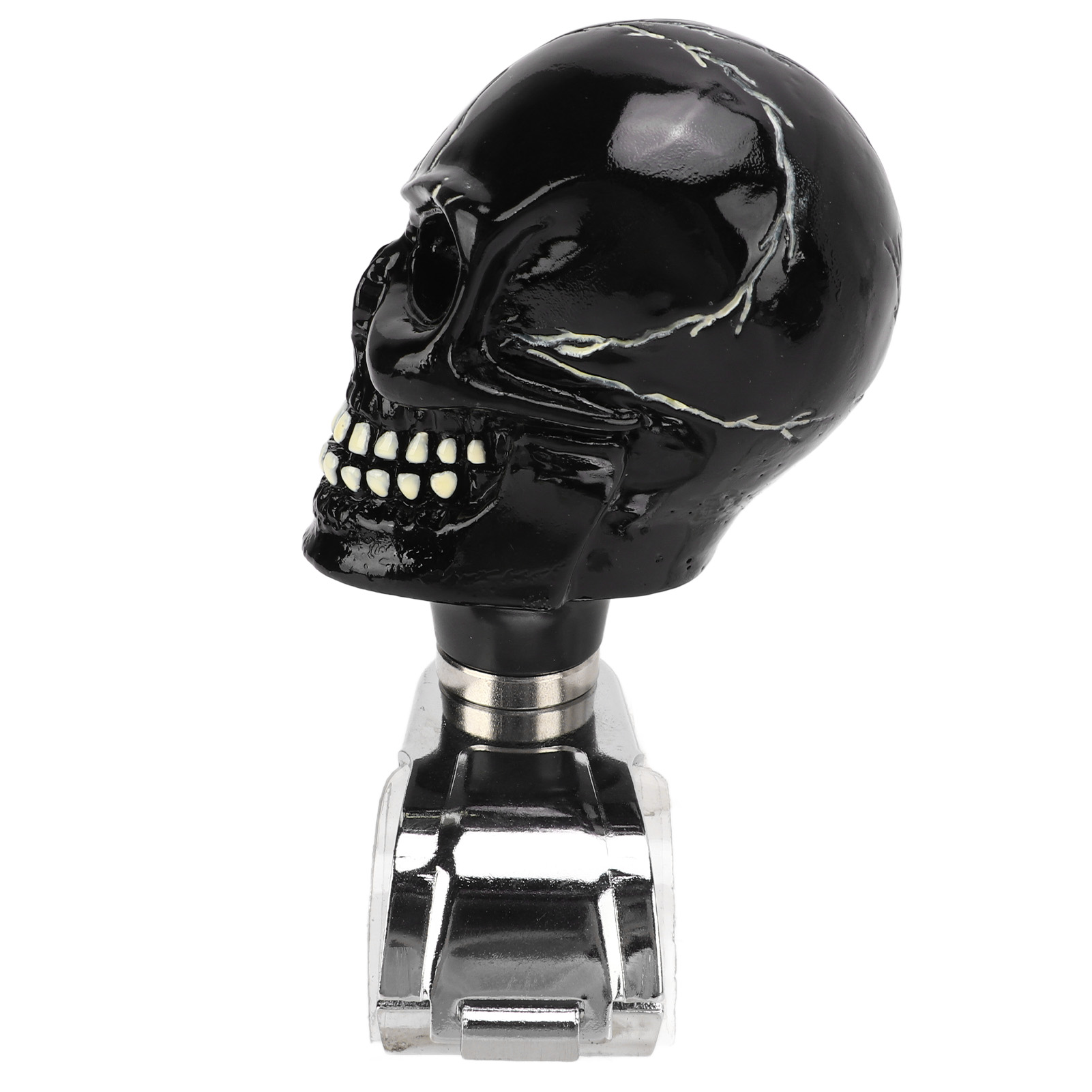 Lenkradgriff In Totenkopfform, 3 Cm, Aus Kunstharz, Drehbar, Fahrhilfe Für Auto, Lkw, Traktor, Boot – Schwarz