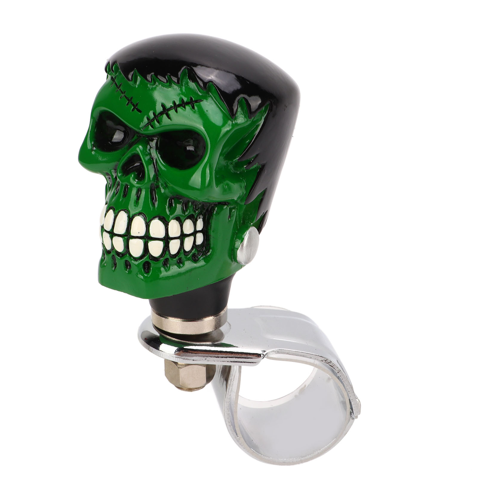 Lenkradgriff Mit Schwarzem Totenkopf Und Grünem Gesicht, Universeller Drehknopf Für Lkw, Traktoren, Boote Und Pkw