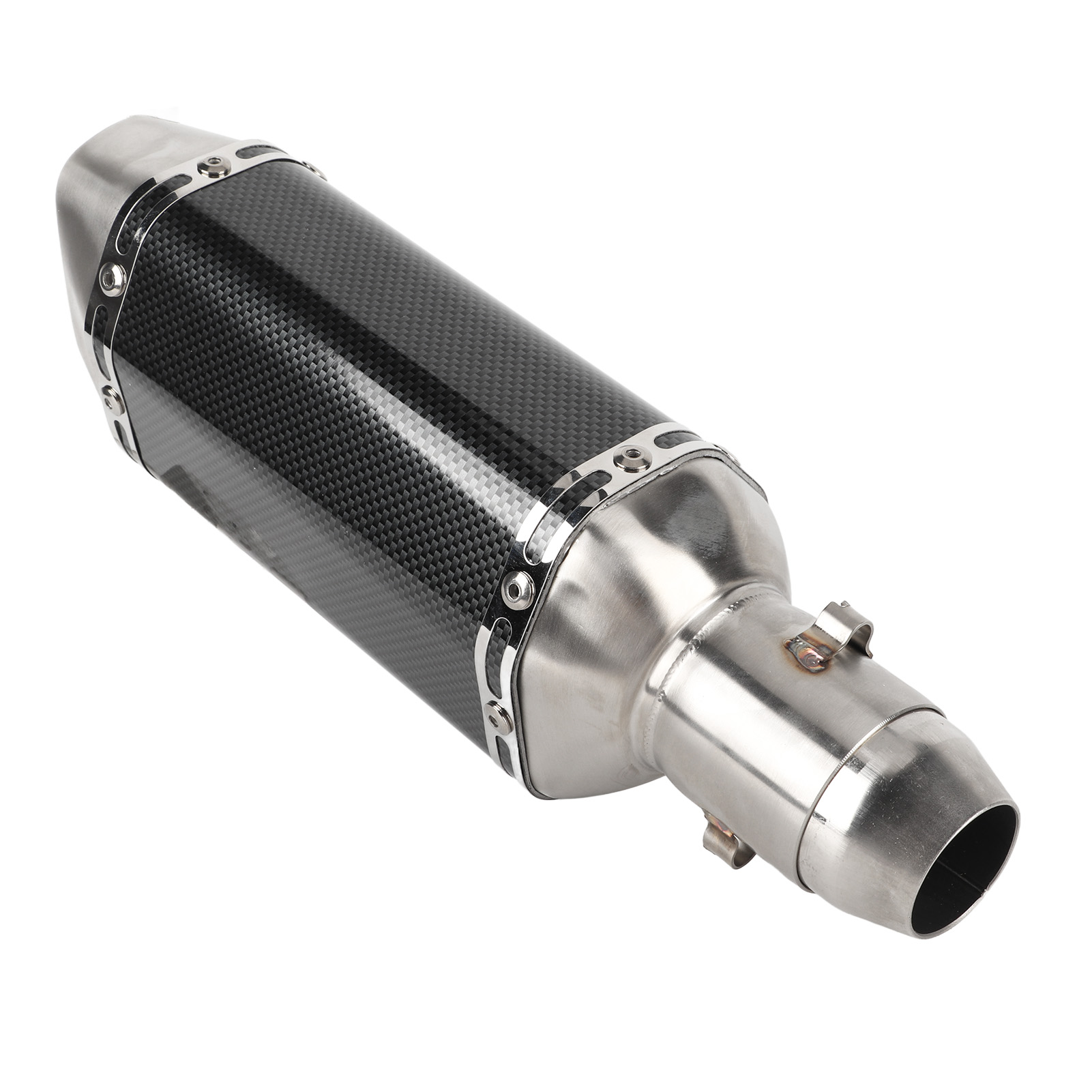 Universeller Motorradauspuffschalldämpfer 310 Mm, Anpassbar An Rohre Mit 38-51 Mm Durchmesser Für Motocross-, Roadster- Und Rollermotorräder.