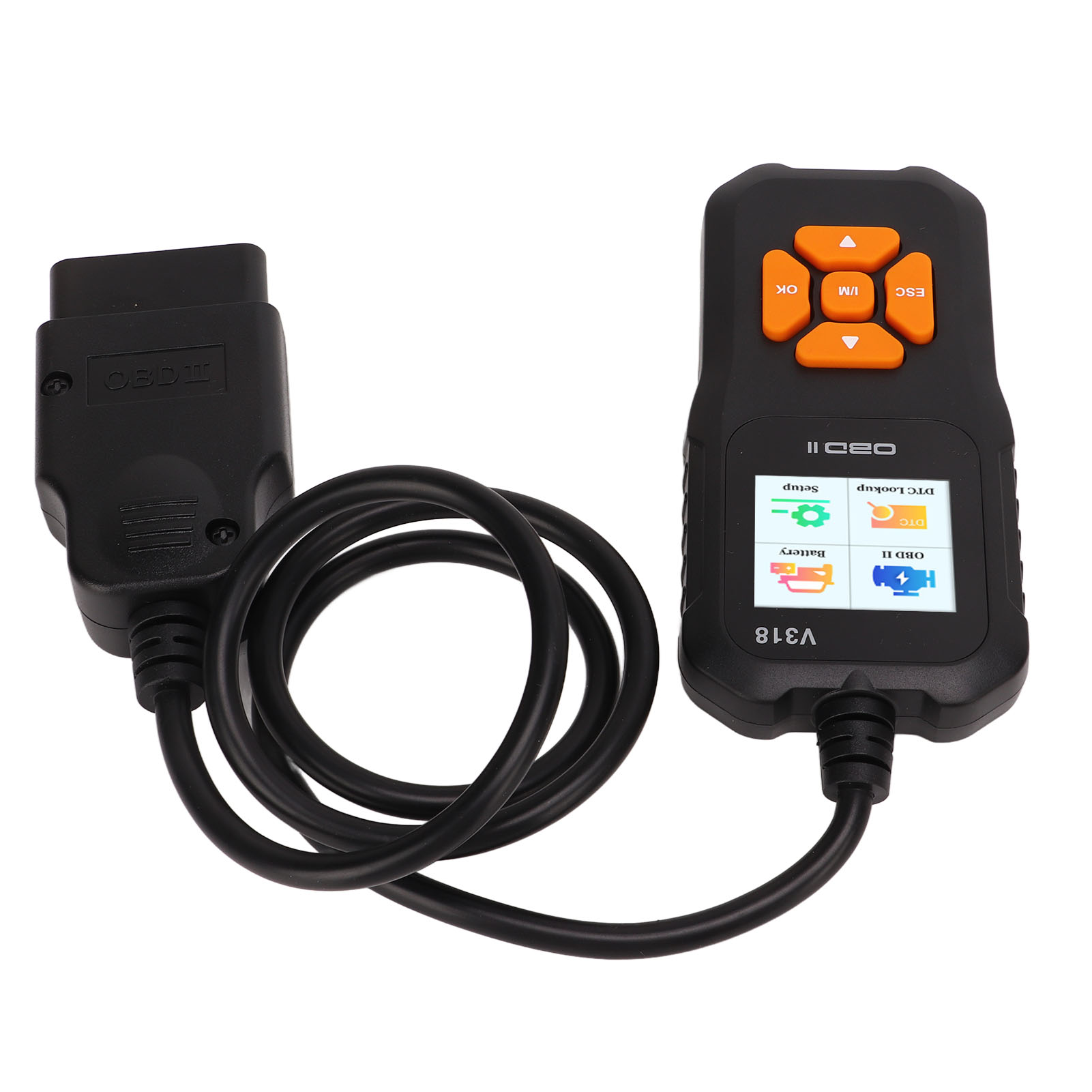 Obd2-kfz-diagnosegerät V318, 1,8-zoll-farbbildschirm, 10 Sprachen, Fahrzeugfehlercode-scan-tool