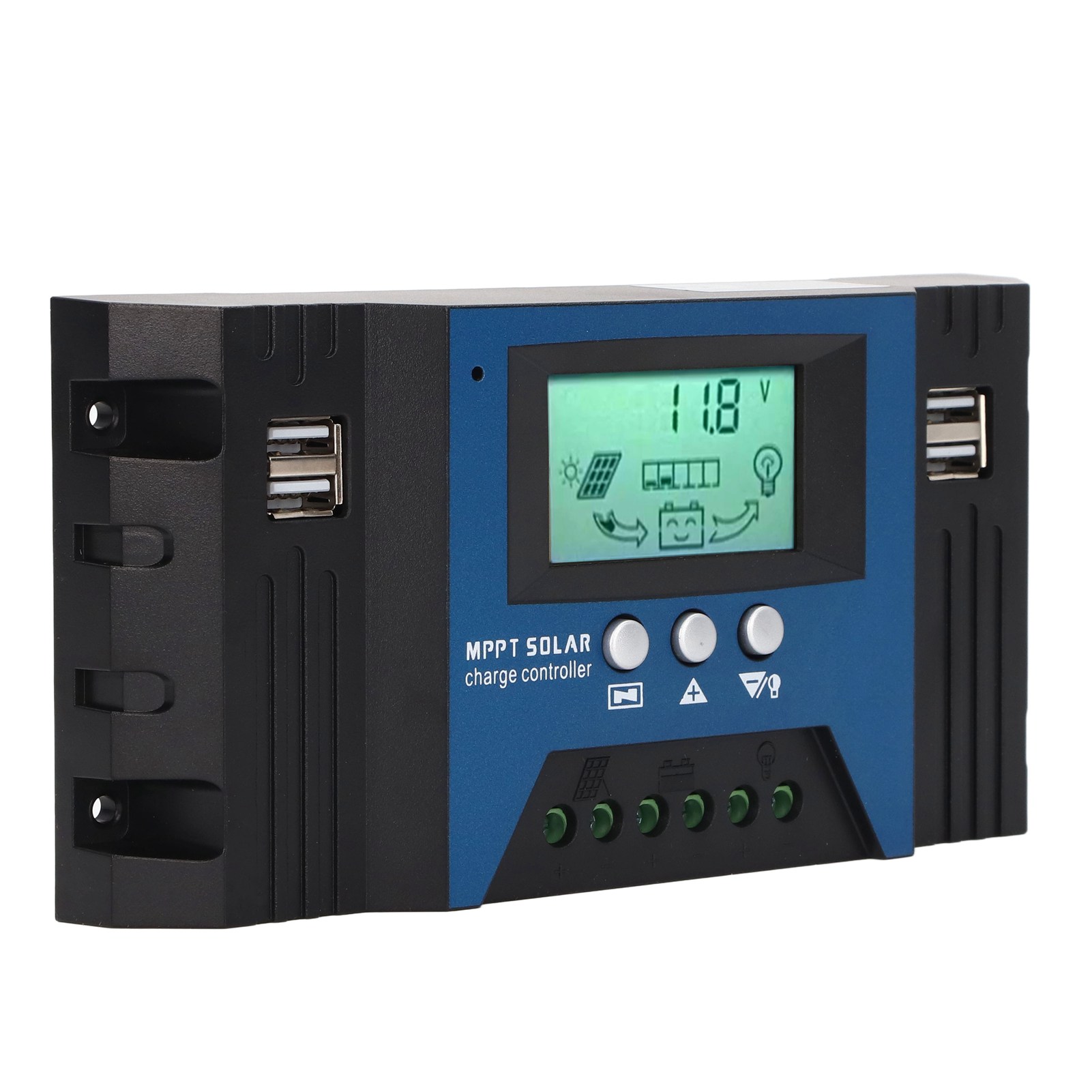 12v/24v 100a Solar-laderegler, Lcd-display, 4 X 5v 2,5a Usb-anschlüsse, Einstellbare Parameter, Für Wohnmobil, Boot, Zuhause