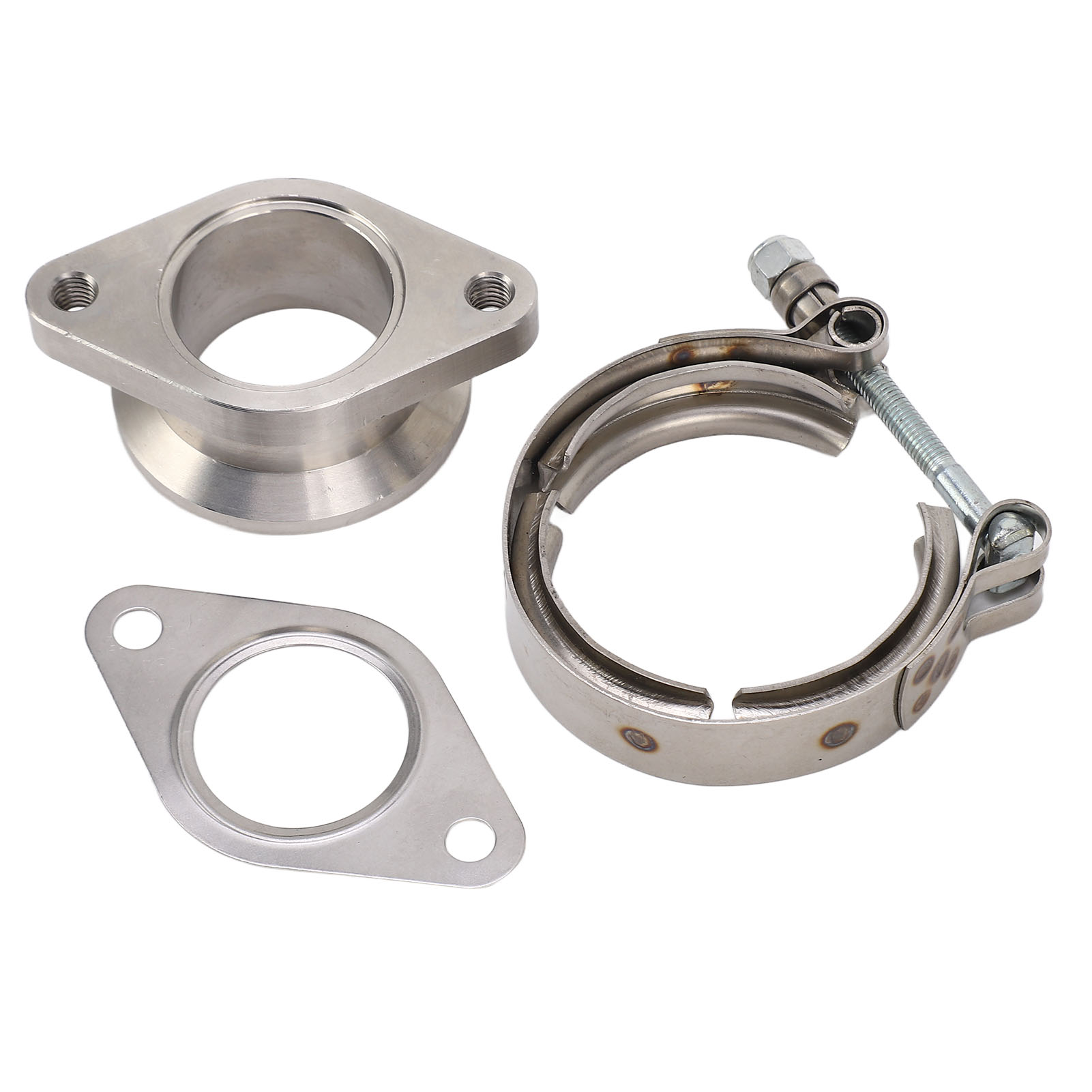 42-mm-auslaufsicherer Flansch, 2-loch-wastegate-adapter Auf Mvs-v-band Mit Dichtung Und Klemme, Turbo-anschluss