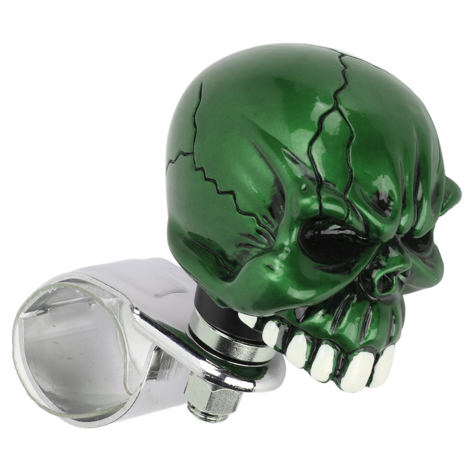 Lenkradknauf In Totenkopfform, Universeller Griff Für Auto, Lkw, Traktor, Boot, Grün