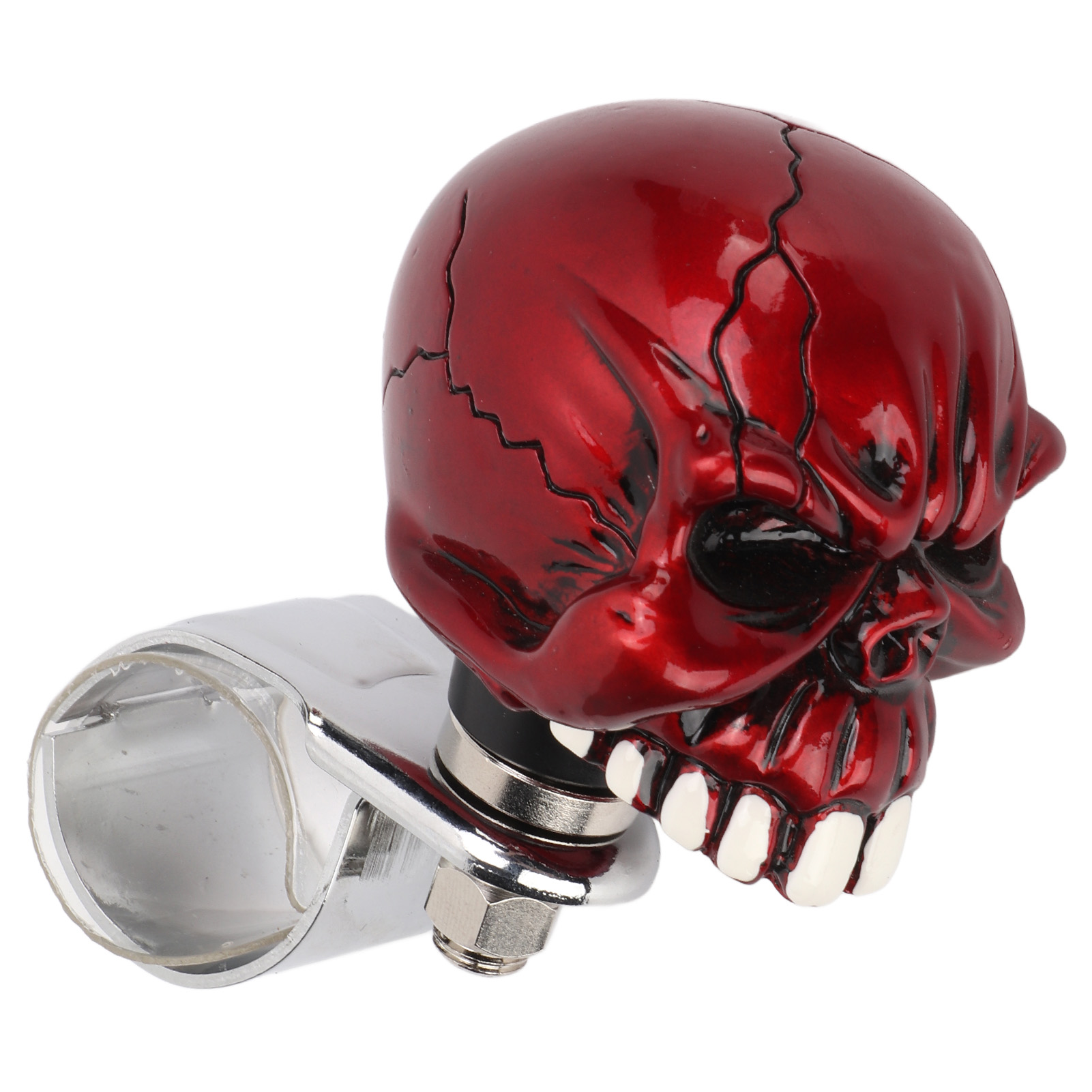 Lenkradknauf In Totenkopfform, Universell Einsetzbar Für Auto, Lkw, Traktor, Boot – Rot
