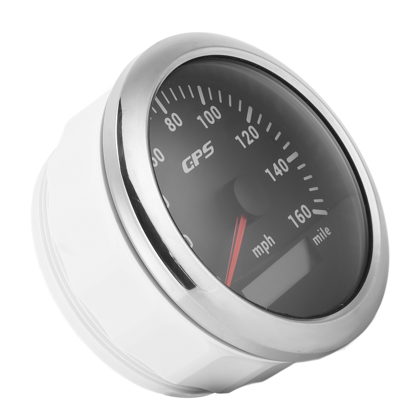 3,3-zoll-gps-tachometer (0–260 Km/h) Mit Hintergrundbeleuchtung, Wasserdicht Nach Ip67 Für Auto, Wohnmobil, Boot, Yacht – Schwarzes Zifferblatt
