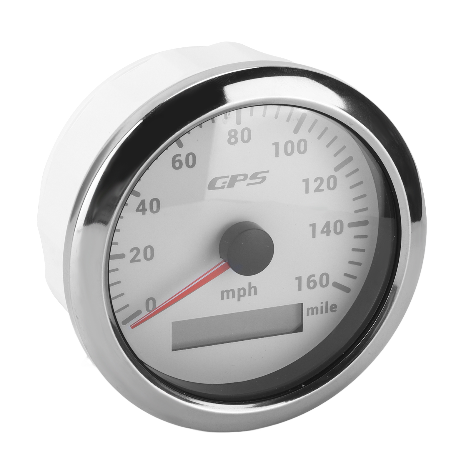 3,3-zoll-gps-tachometer 0-260 Km/h, Tachometer Mit Hintergrundbeleuchtung, Ip67 Wasserdicht, Für Auto, Wohnmobil, Boot, Yacht, Weißes Zifferblatt.