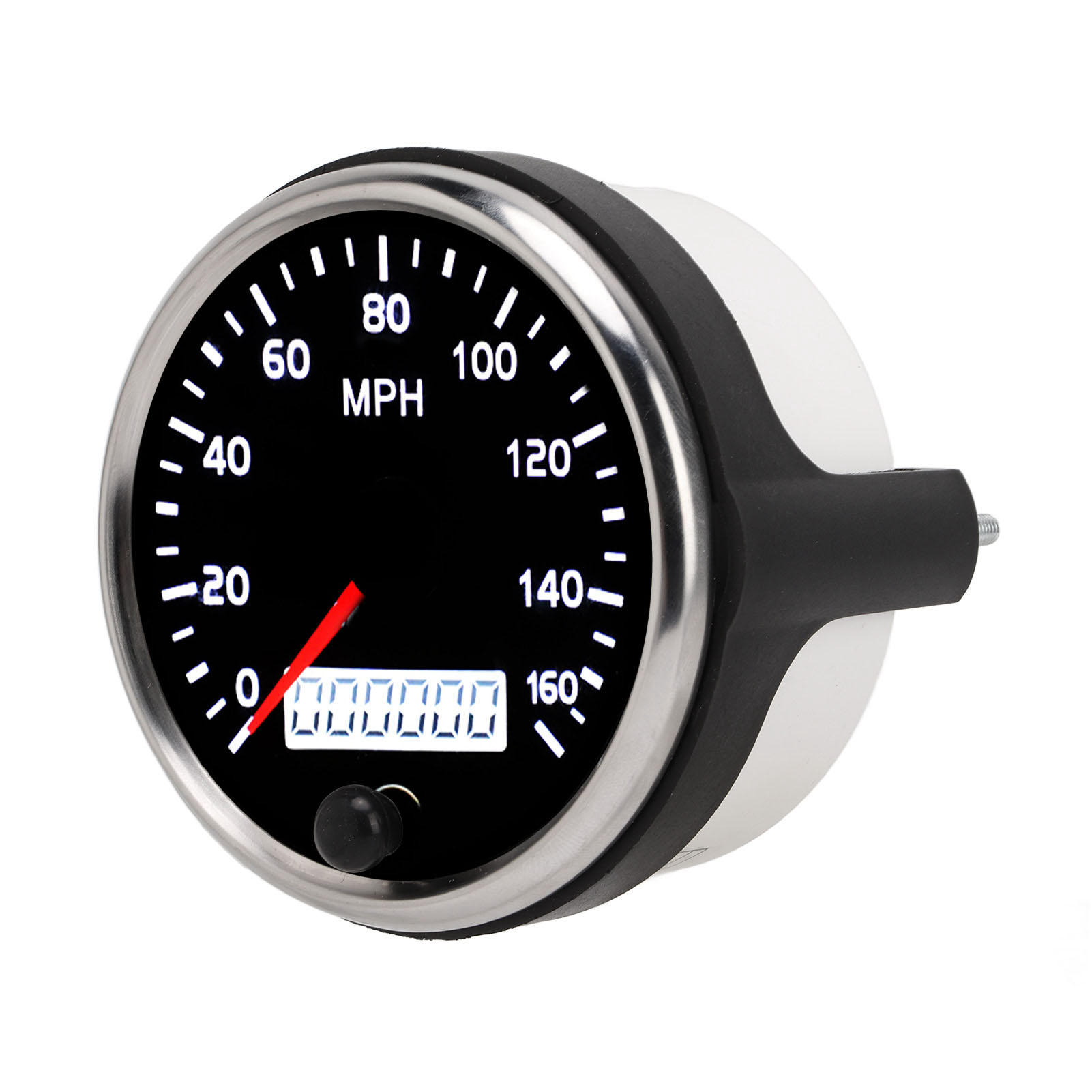 3,3-zoll-lcd-tachometer (12 V/24 V, 0–160 Mph) Mit Bernsteinfarbener Und Weißer Hintergrundbeleuchtung Für Auto, Lkw, Boot