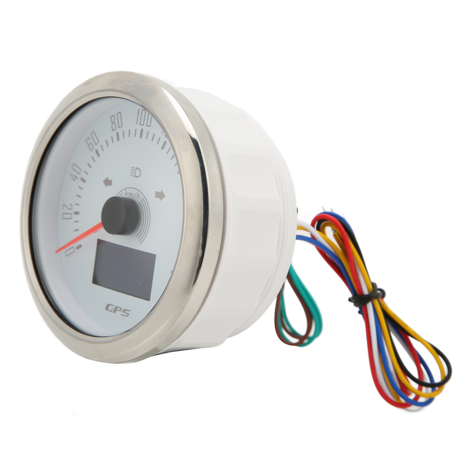 85-mm-gps-tachometer Mit Blinkern, 0–200 Km/h, Einstellbare 7-farbige Hintergrundbeleuchtung, Für Auto, Wohnmobil Und Boot, Weiß