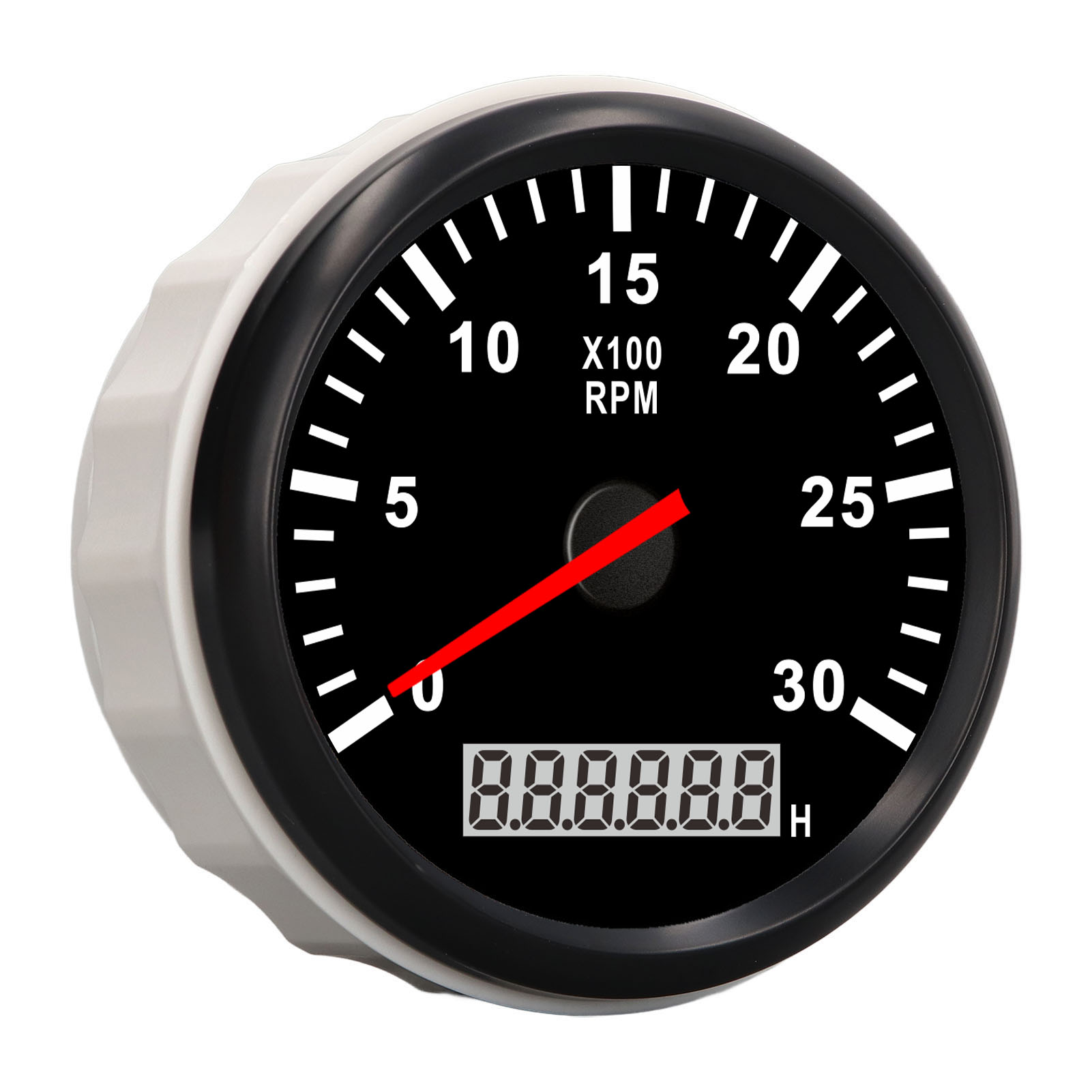 85-mm-tachometer (3000 U/min), Ip67 Wasserdicht, Mit Rot Hinterleuchtetem Lcd-betriebsstundenzähler, Für Auto, Lkw, Boot