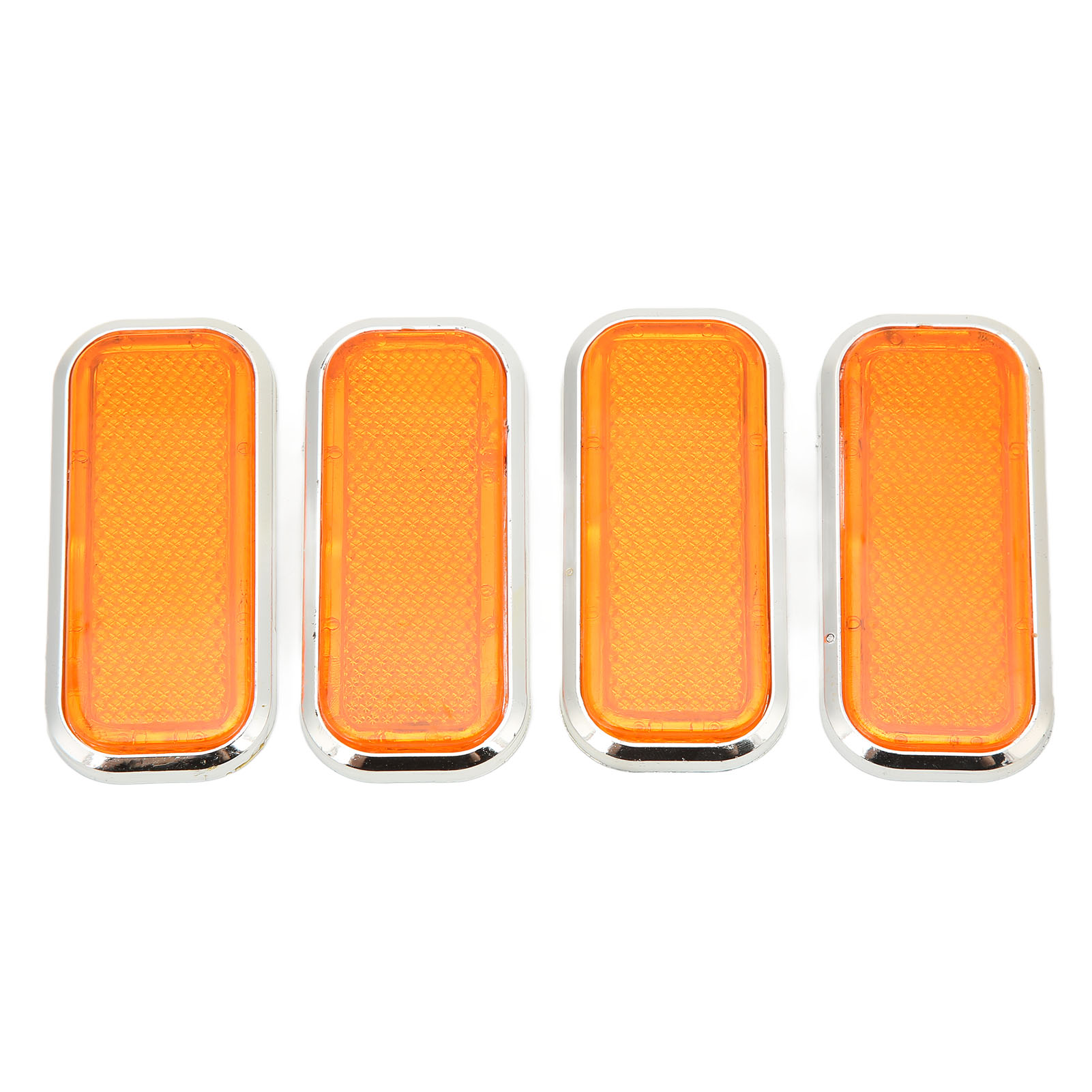 Set Mit 4 Rechteckigen Orangefarbenen Reflektoren, Universelle Reflektierende Abs-aufkleber Für Autos Und Motorräder, Verkehrssicherheit