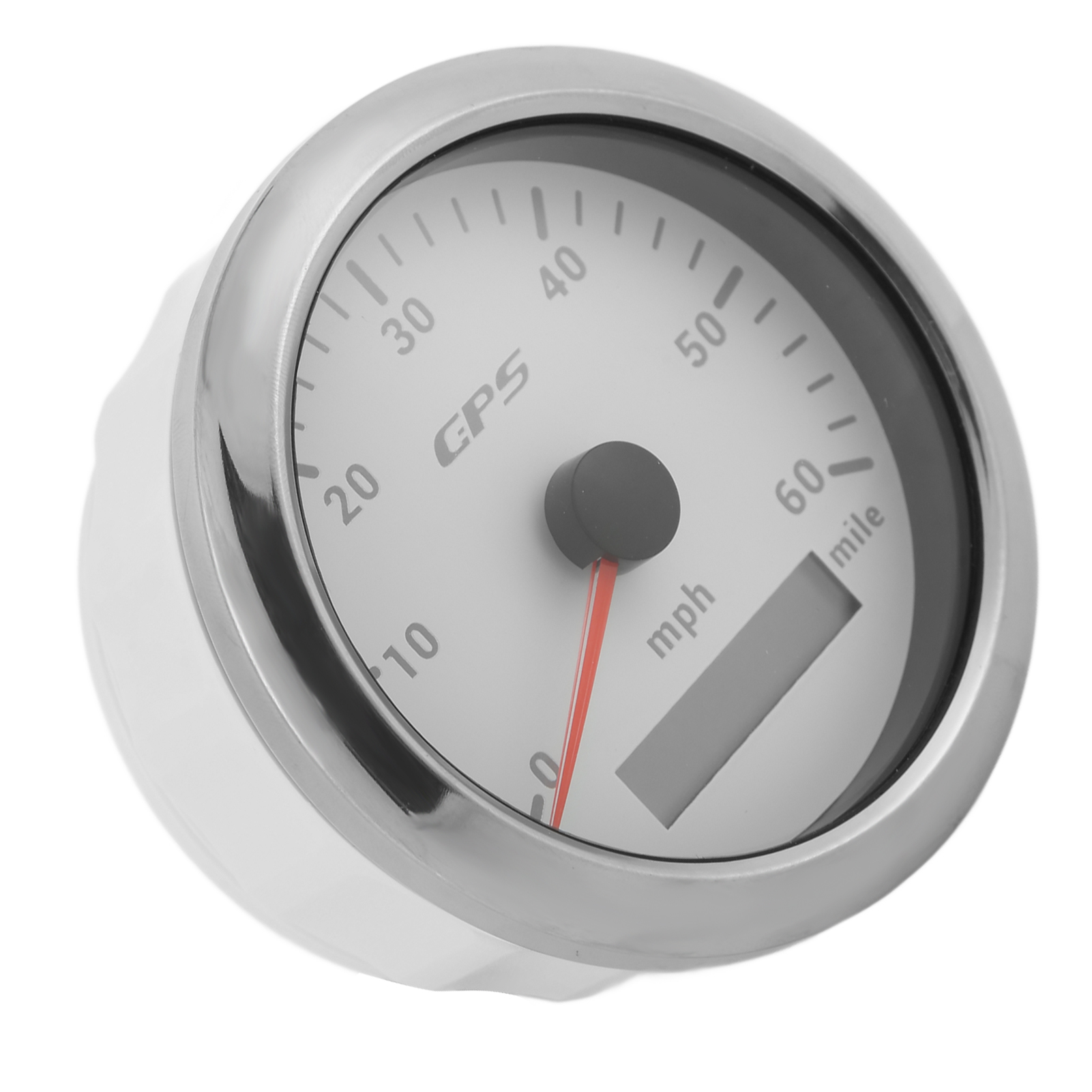 85-mm-gps-tachometer, 0–60 Mph, Einstellbar, Hintergrundbeleuchtetes Lcd-display, Für Wohnmobile Und Boote, 9–32 V Dc, Weiß