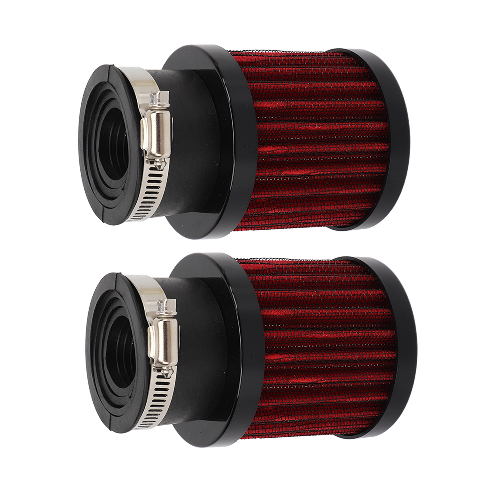 2-teiliger Luftfilter 28–48 Mm, Hocheffizient, Universell Für Mopeds, Roller (50 Cm³, 70 Cm³, 90 Cm³, 125 Cm³), Quads, Motocross-bikes, Schwarz/rot