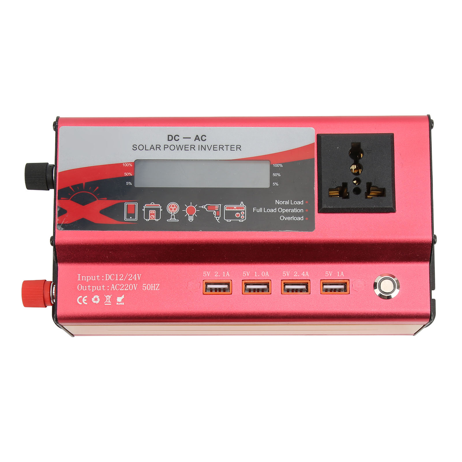 700-w-sinus-wechselrichter (12 V/24 V Auf 220 V Ac, 50 Hz) Mit 4 Usb-anschlüssen Und Lcd-notfallanzeige
