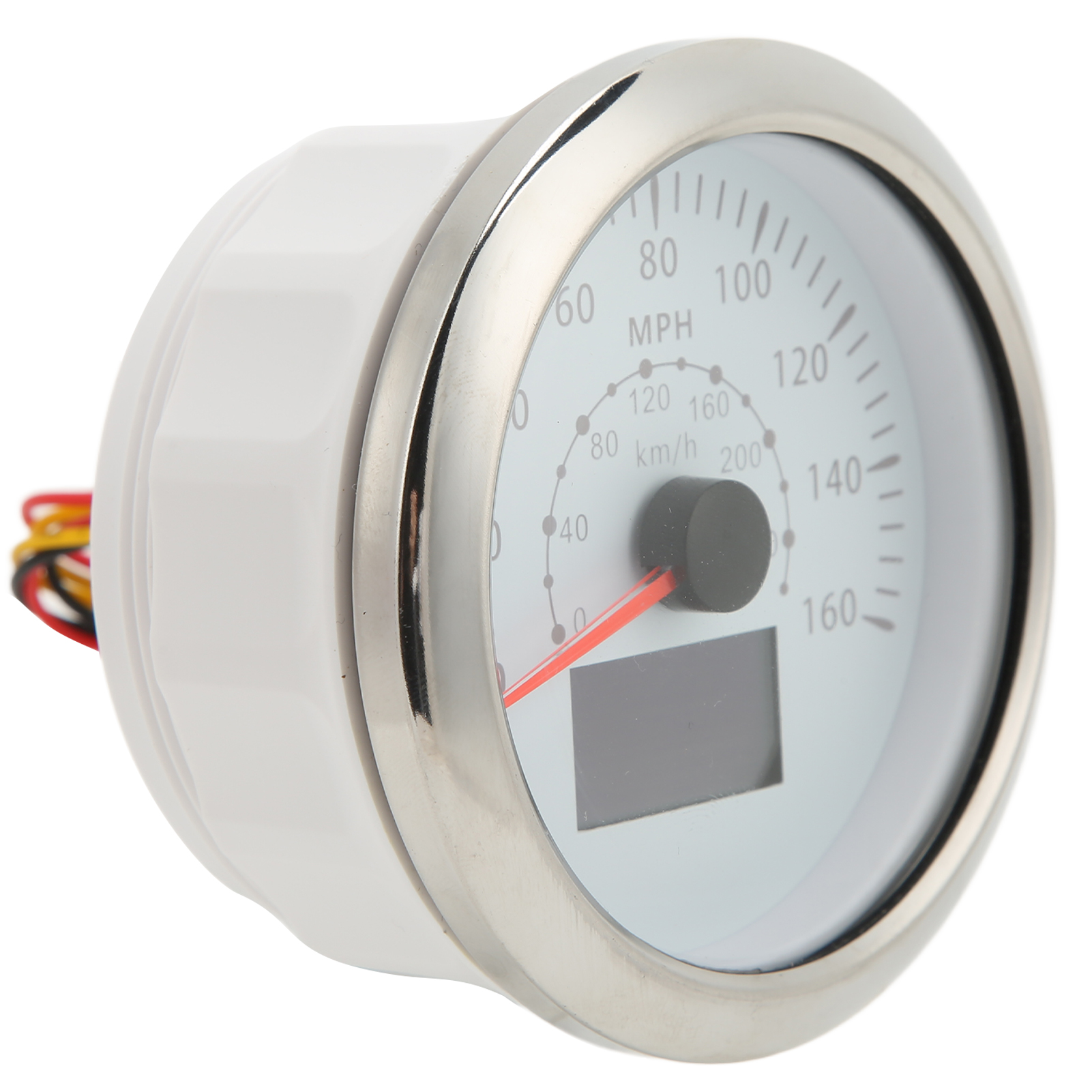 Universeller Gps-tachometer 85 Mm / 3,35 Zoll, 0-160 Mph / 0-240 Km/h, Ip67 Wasserdichter Lcd-bildschirm, Für Auto, Boot, Wohnmobil, Dc 9-32 V, Weiß.