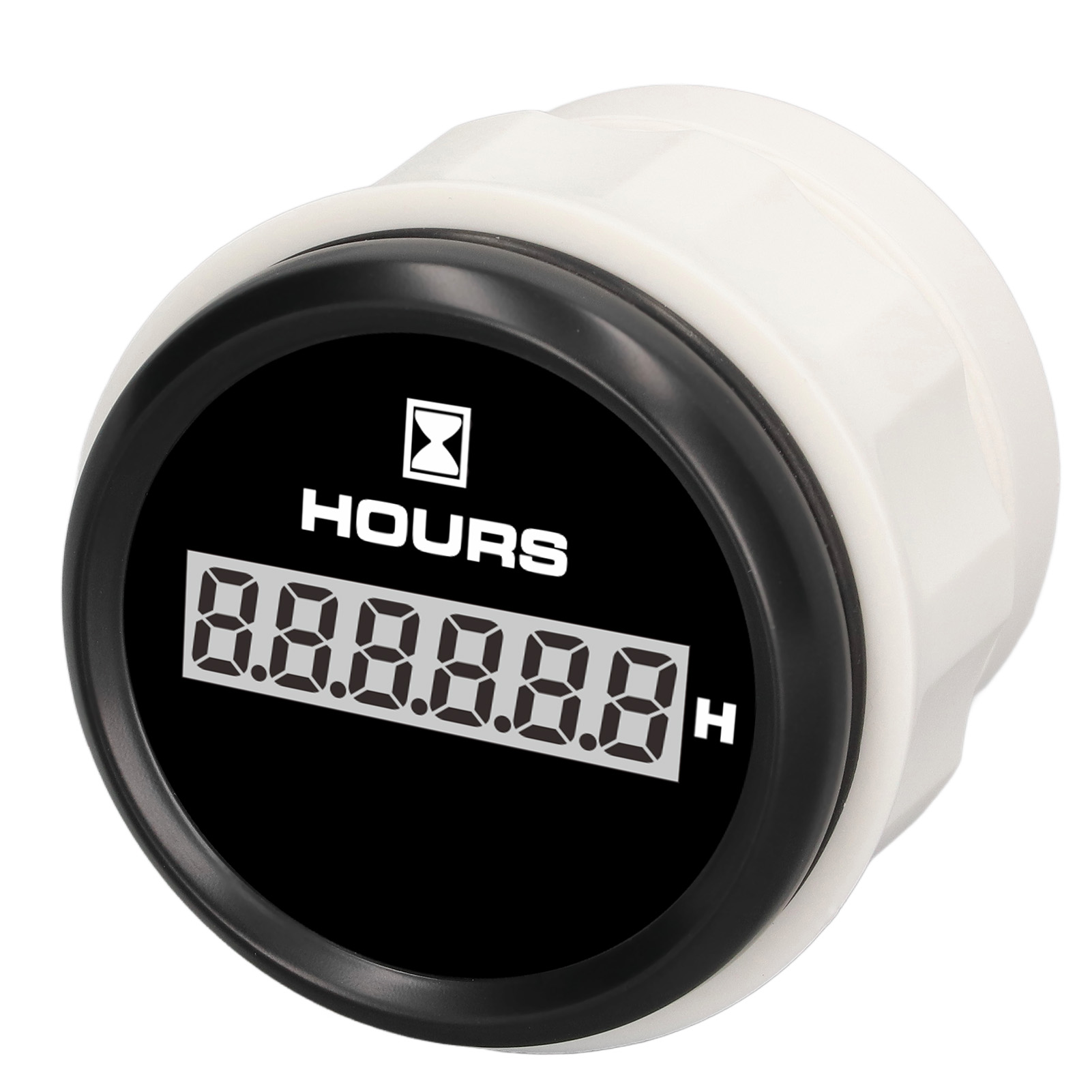 52-mm-digital-betriebsstundenzähler 0–99999,9 H, Schwarzes Zifferblatt, 7-farbige Hintergrundbeleuchtung, Ip67 Wasserdicht, Dc 9–32 V, Für Boote