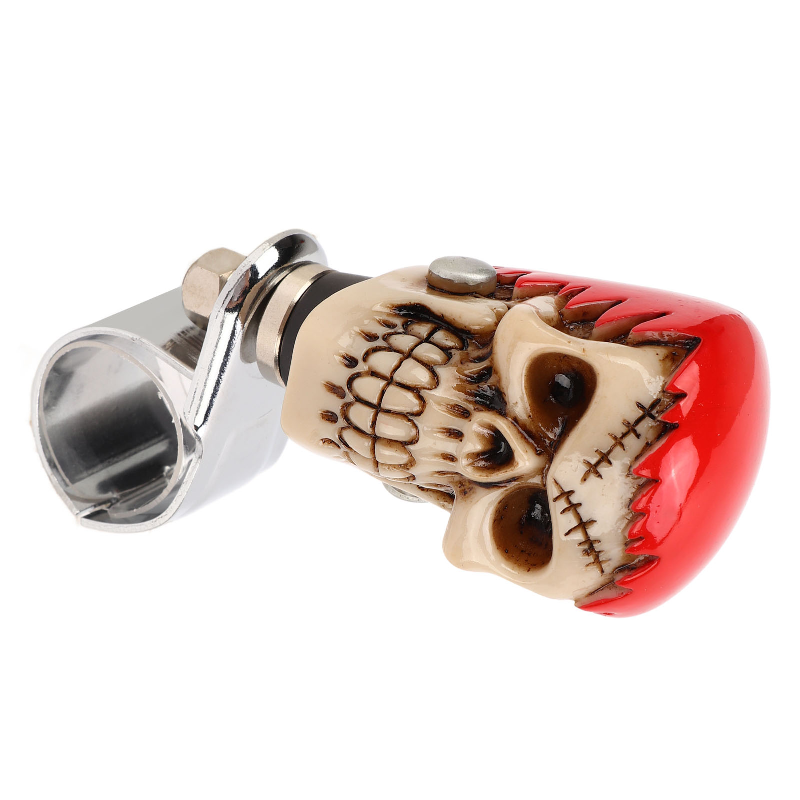 Totenkopf-lenkrad, Universal-lenkradgriff Für Lkw, Traktor, Boot, Rotes/weißes Haar, Gesicht